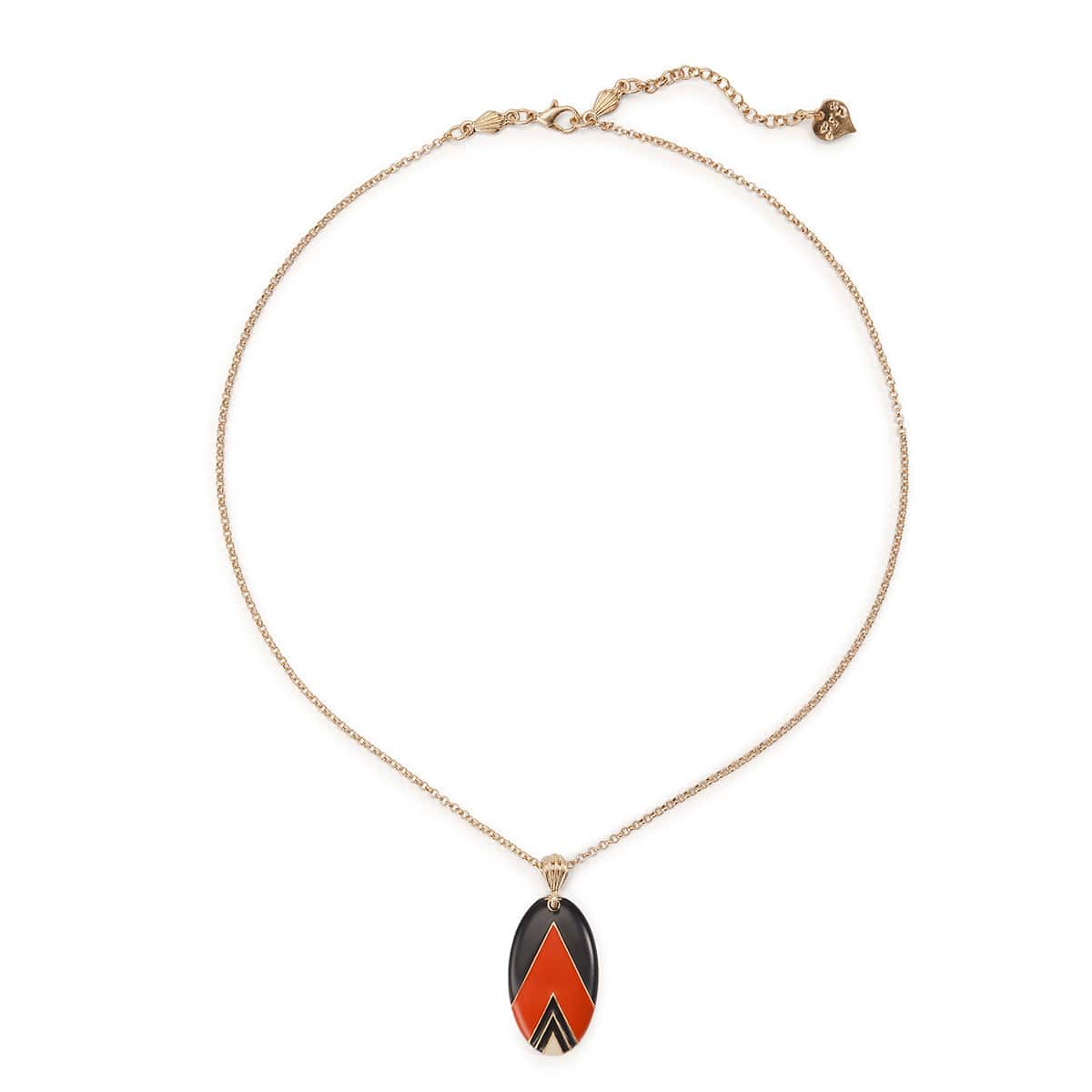 Orange Matt Vintage Deco Necklace  Lovett & Co