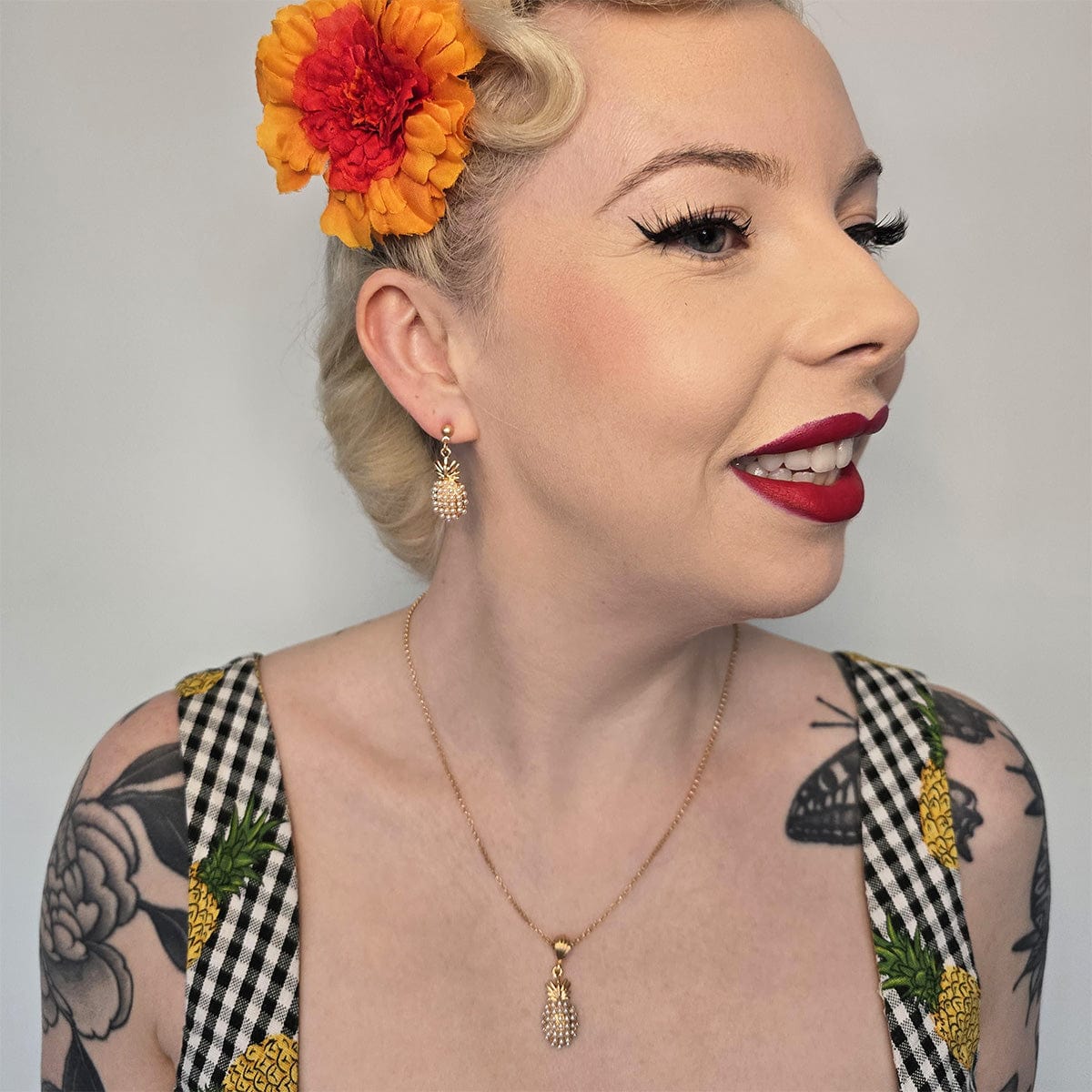 Tropical Pearl Pineapple Neckace  Lovett & Co