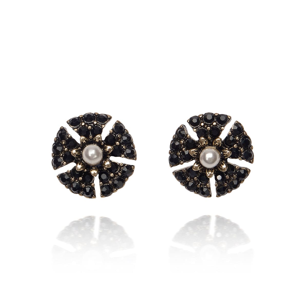 Jet Inspired Miriam Haskell Clip on Earrings  Lovett & Co