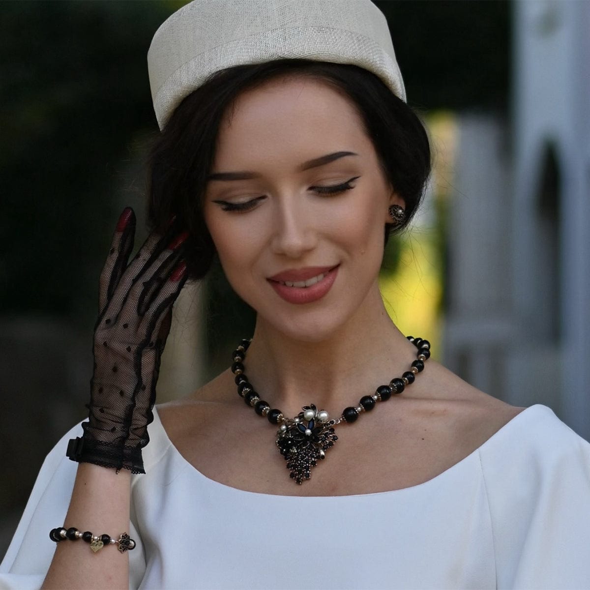 Jet Inspired Miriam Haskell Necklace  Lovett & Co