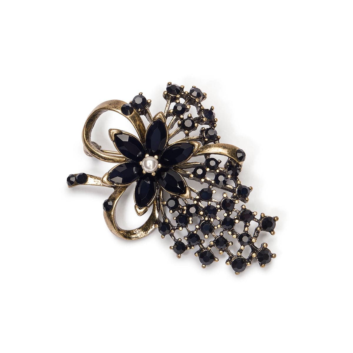 Jet Flower Inspired Miriam Haskell Brooch  Lovett & Co