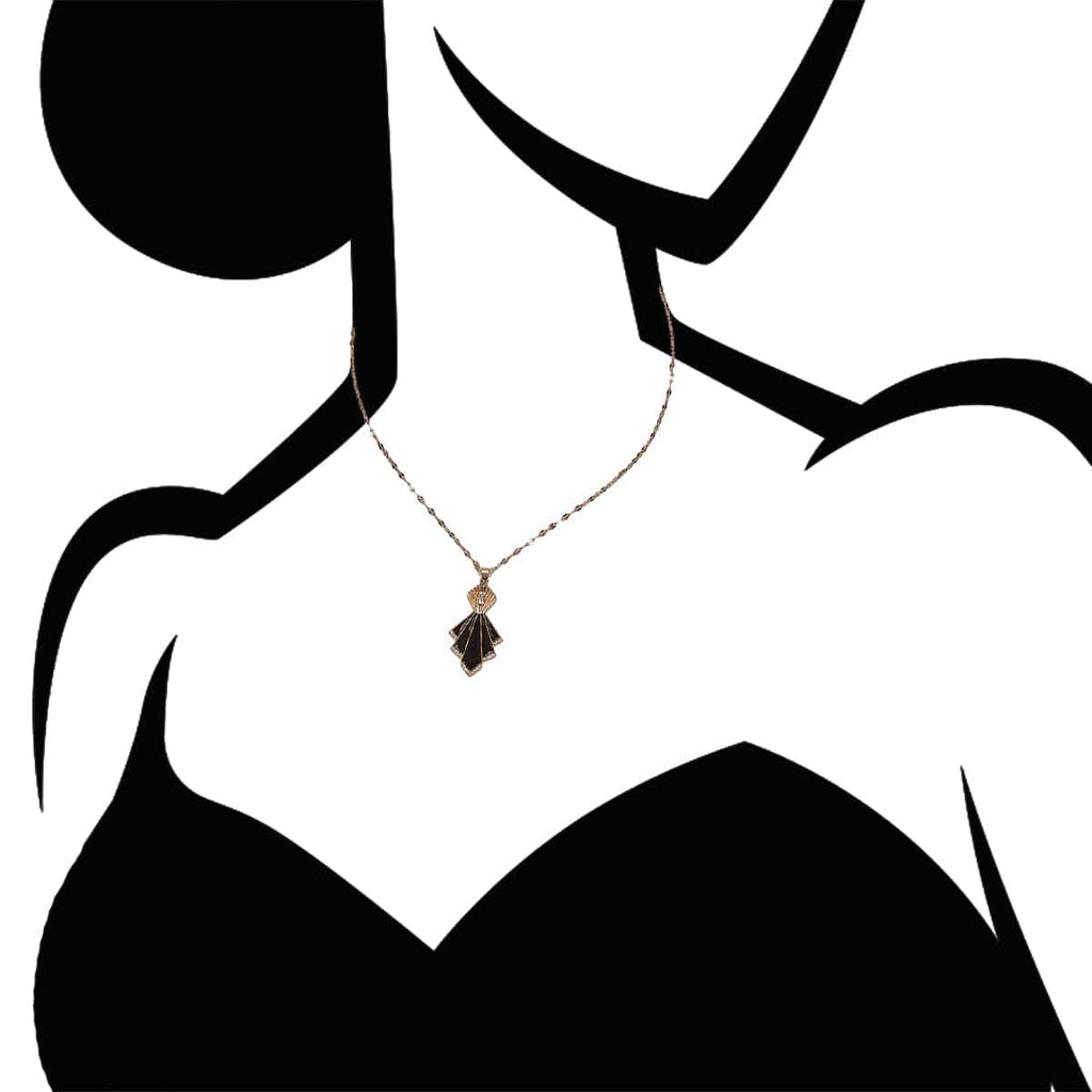 Black and Gold Deco fan earring and necklace set: £12 Gift Box is FREE