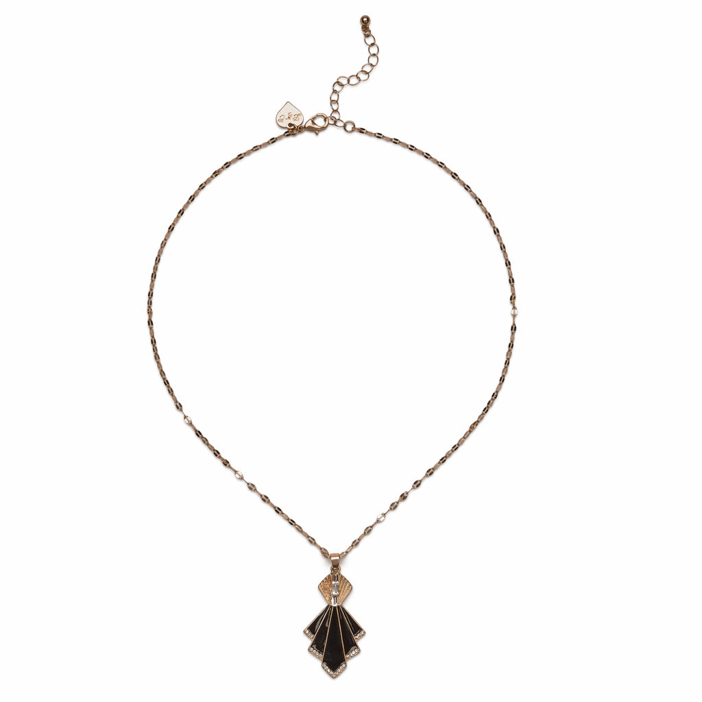 Black and Gold Deco fan earring and necklace set: £12 Gift Box is FREE