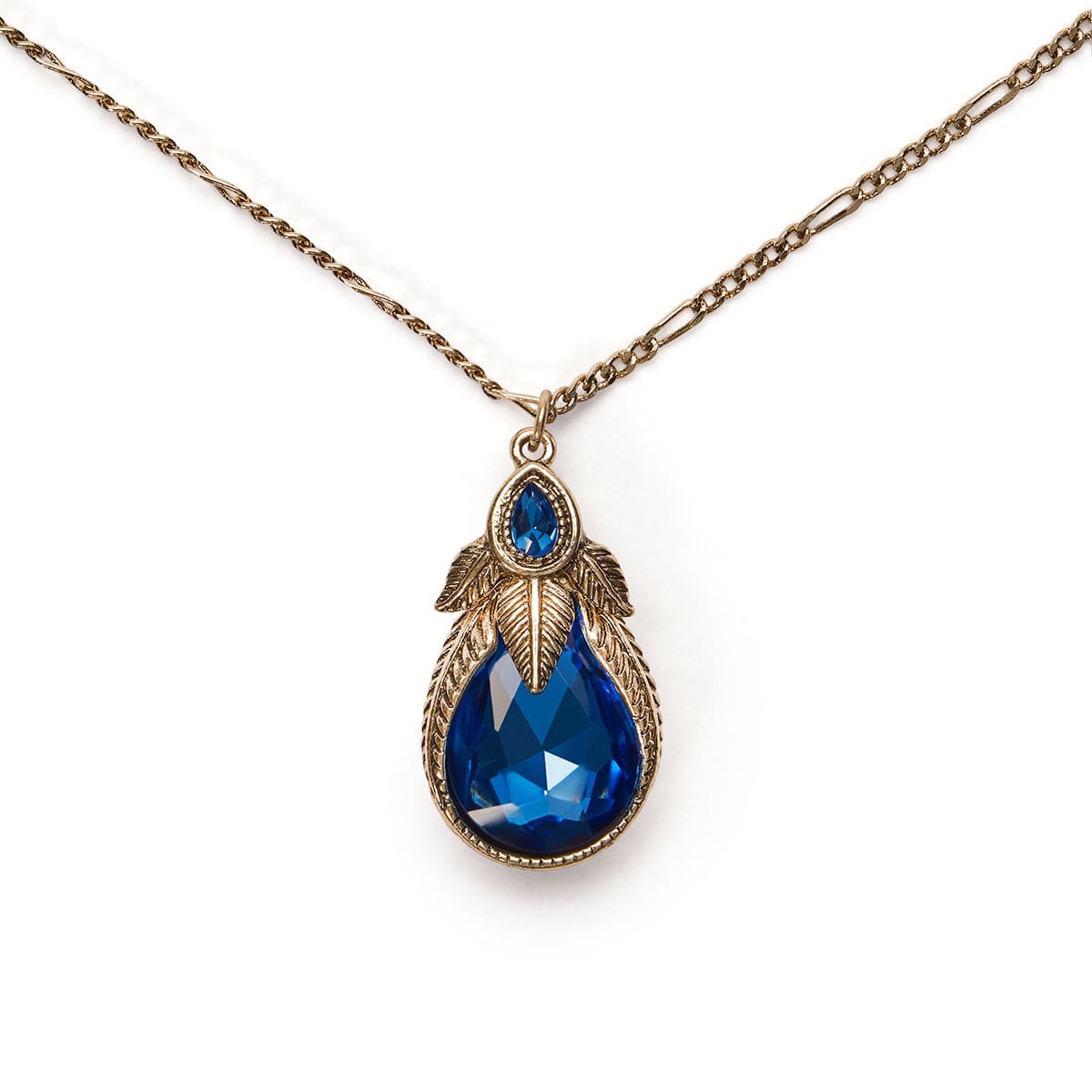 Sapphire Palm Leaf Art Nouveau Necklace  Lovett & Co