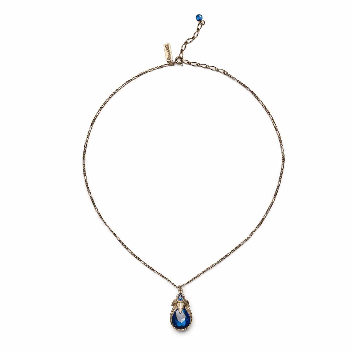 Sapphire Palm Leaf Art Nouveau Necklace  Lovett & Co