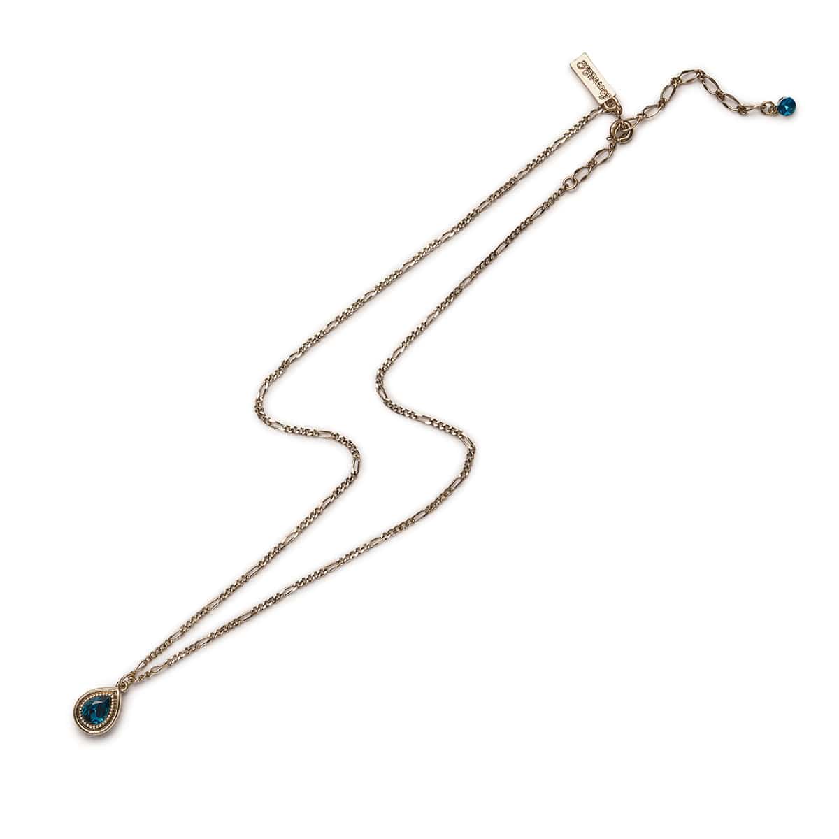 Mini Teal Stone Teardrop Pendant Necklace  Lovett & Co