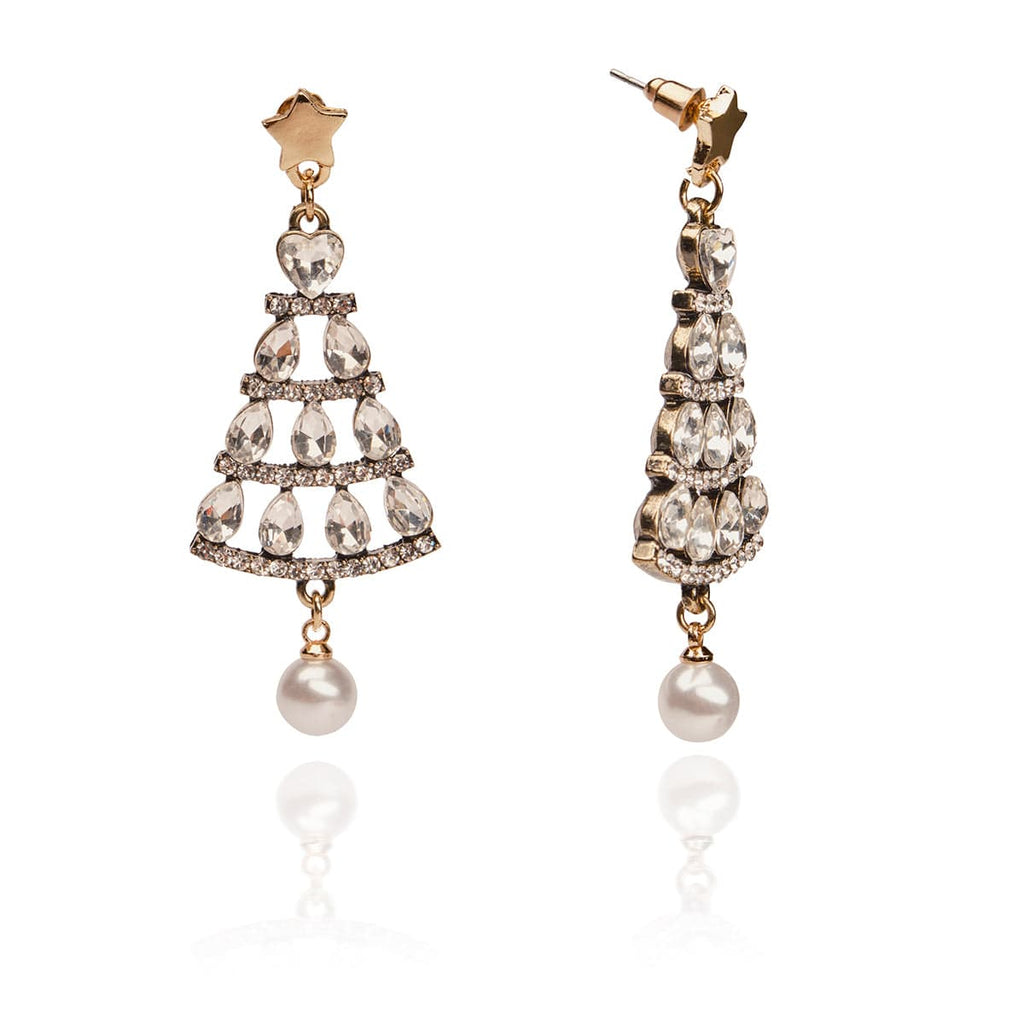 Glamourous 50s Style Christmas Tree Earrings: Chandelier Earrings