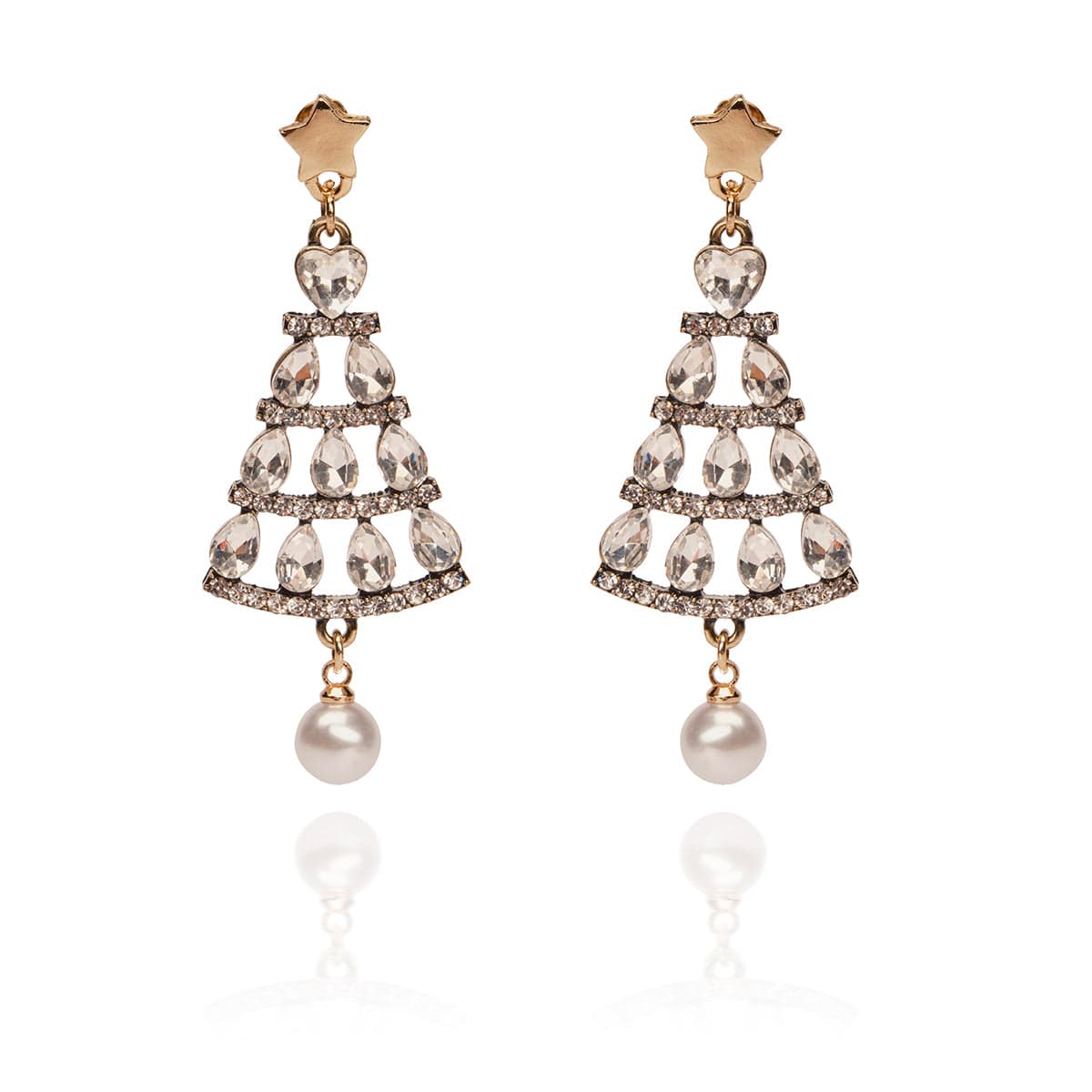 Glamourous 50s Style Christmas Tree Earrings  Lovett & Co