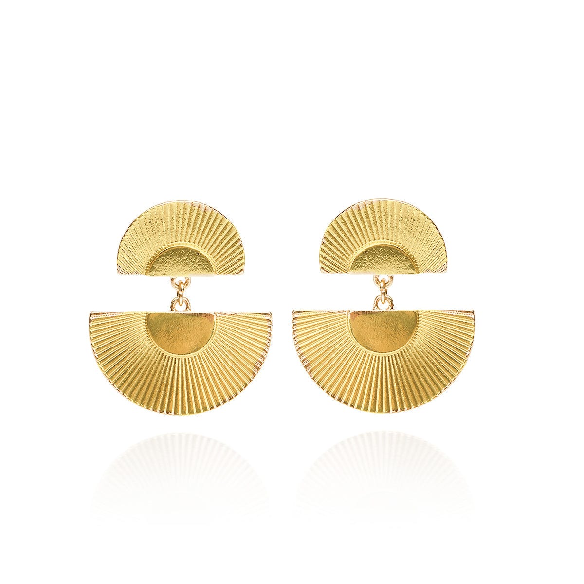 Disc Drop Art Deco Gold Earrings  Lovett & Co