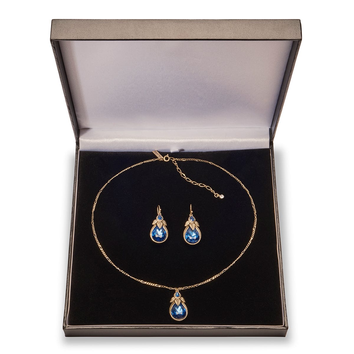 Sapphire Art Nouveau earring and necklace set  Lovett & Co