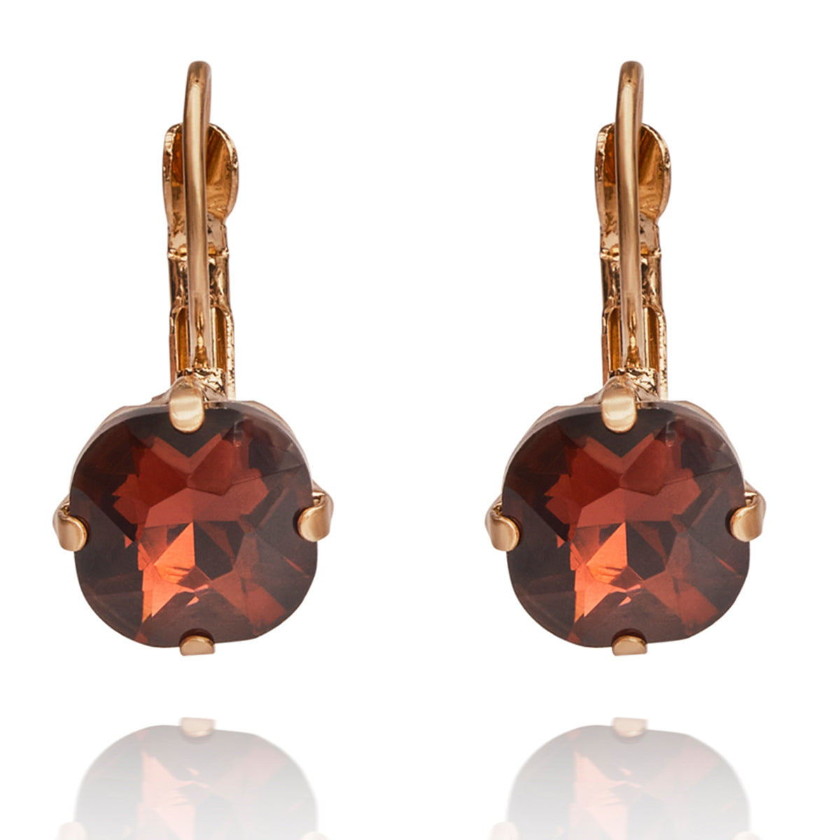 Costume jewellery Burgundy Cushion Cut Earrings   Lovett & Co