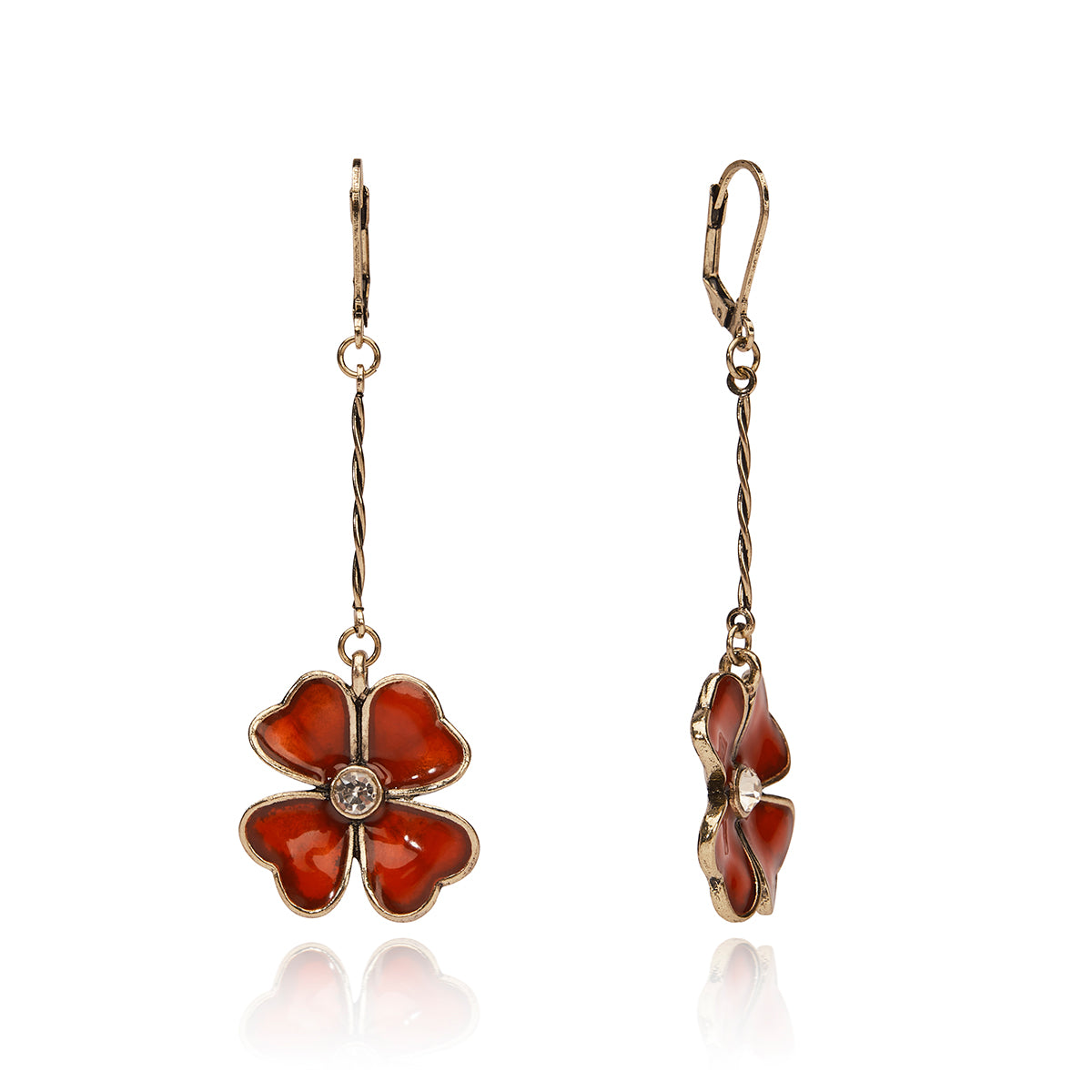 Burgundy Large Floral Earrings  Lovett & Co
