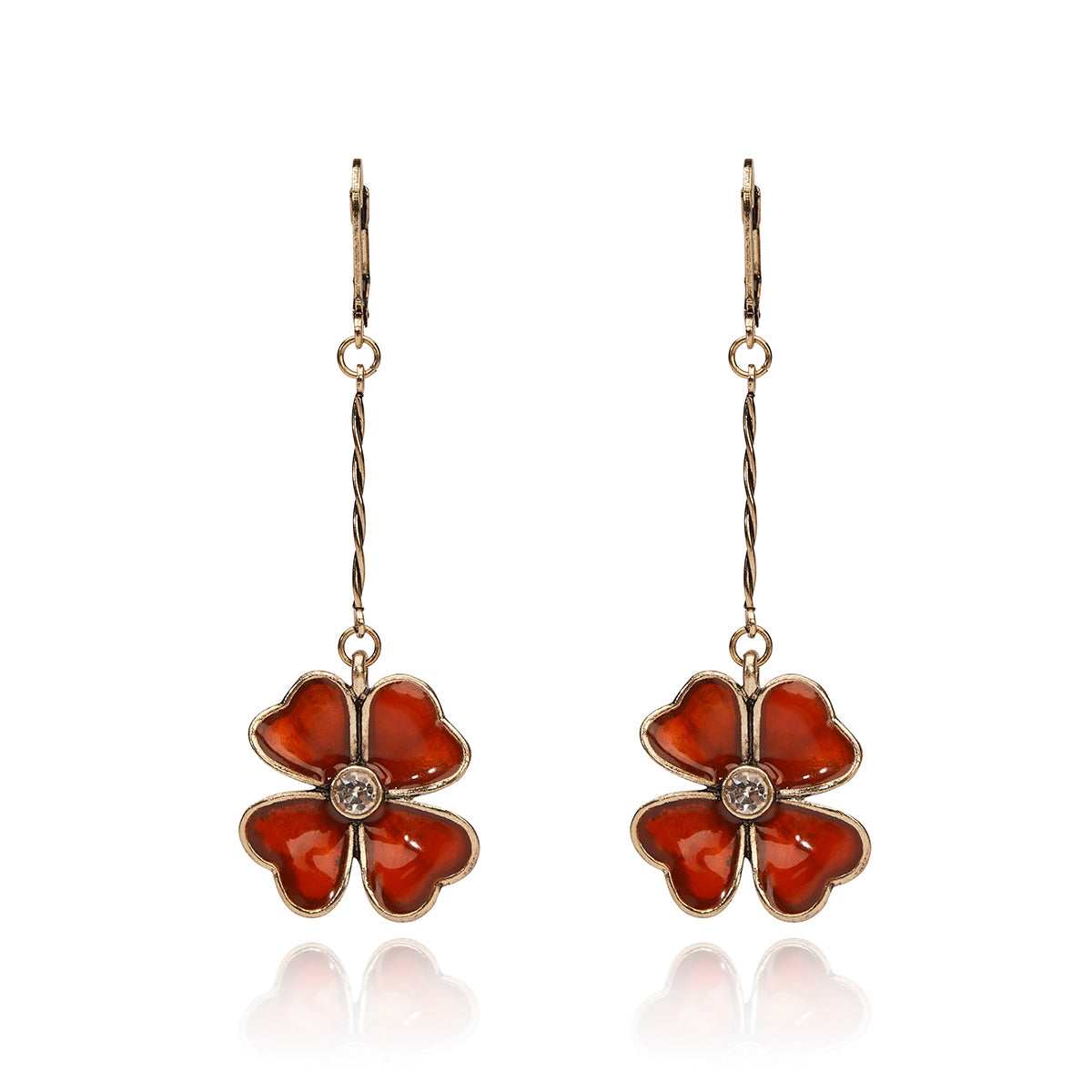 Burgundy Large Floral Earrings  Lovett & Co