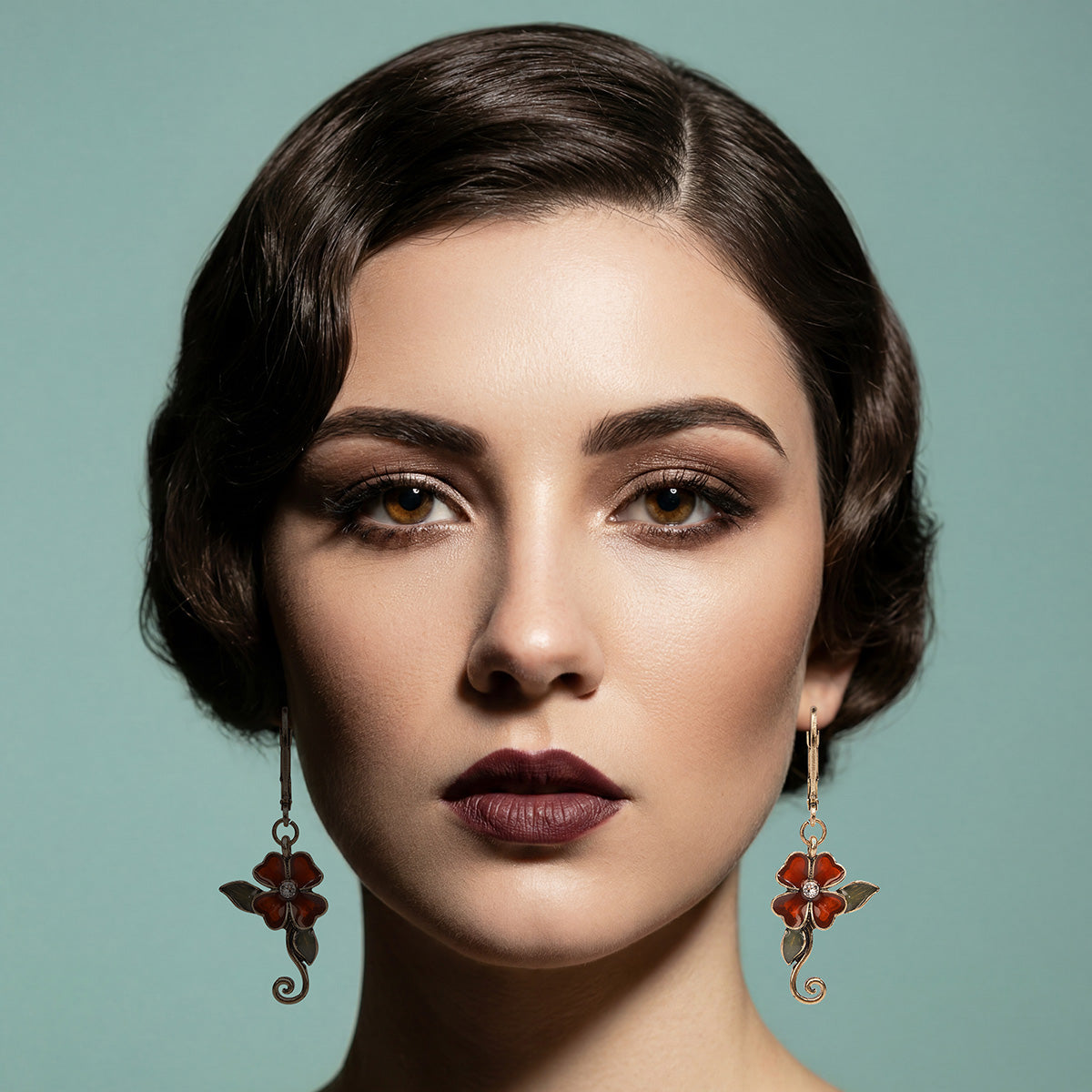 Art Nouveau Flower Earrings