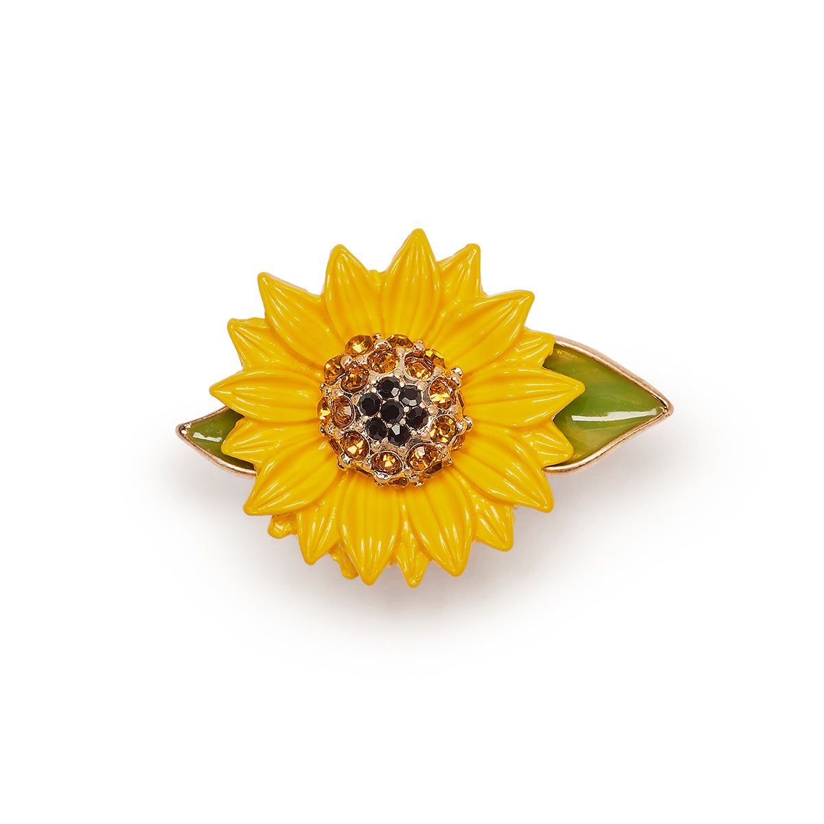 Enamel Sunflower brooch  Lovett & Co