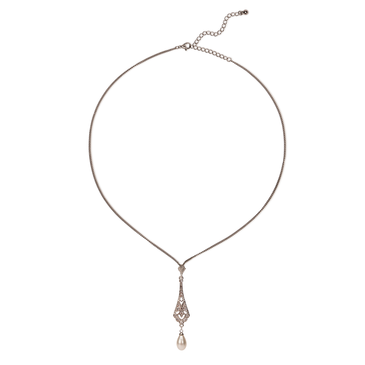 Pearl and diamonte bridal necklace by Lovett and Co.