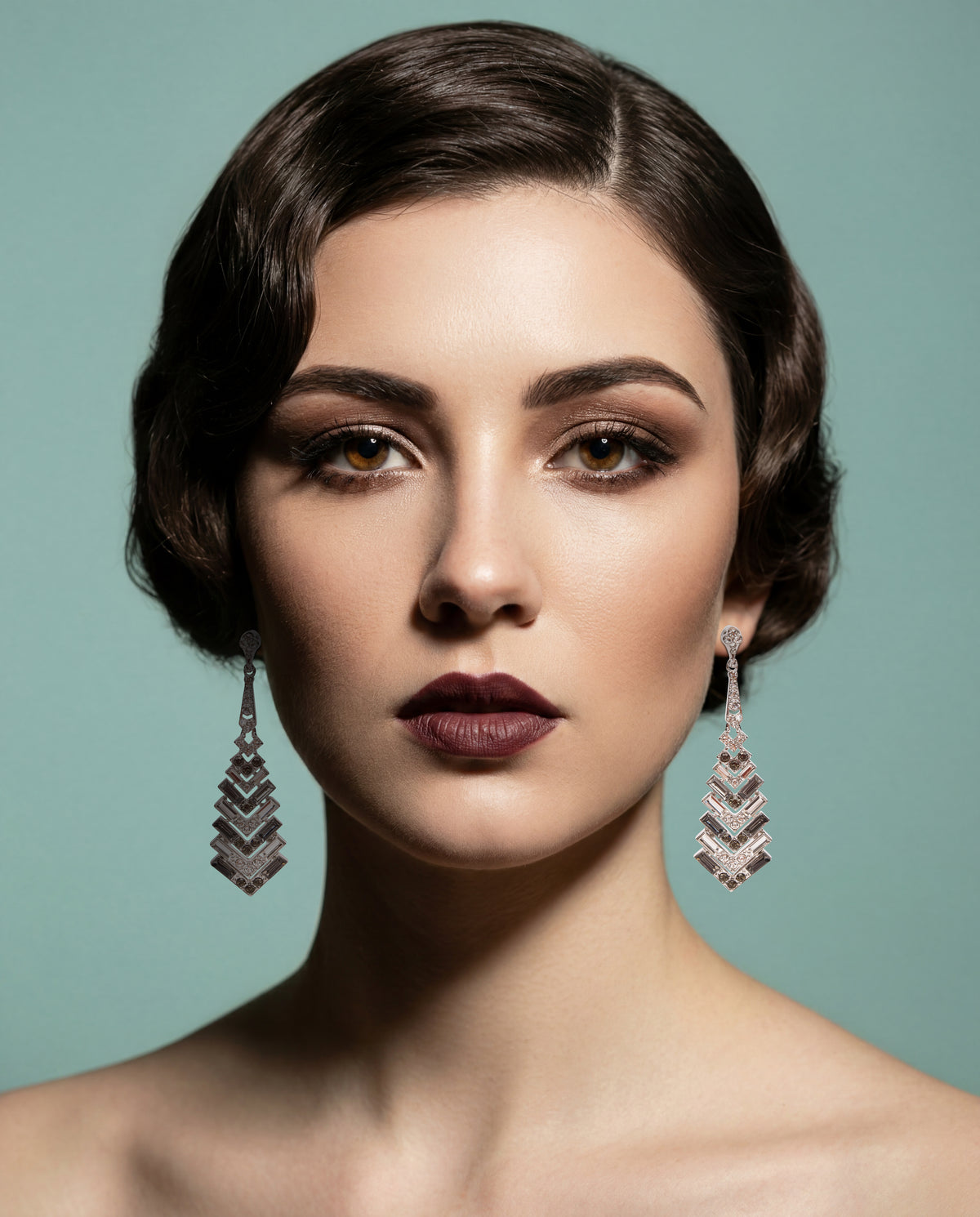 Art Deco Chevron Empire State Earrings by Lovett and Co.