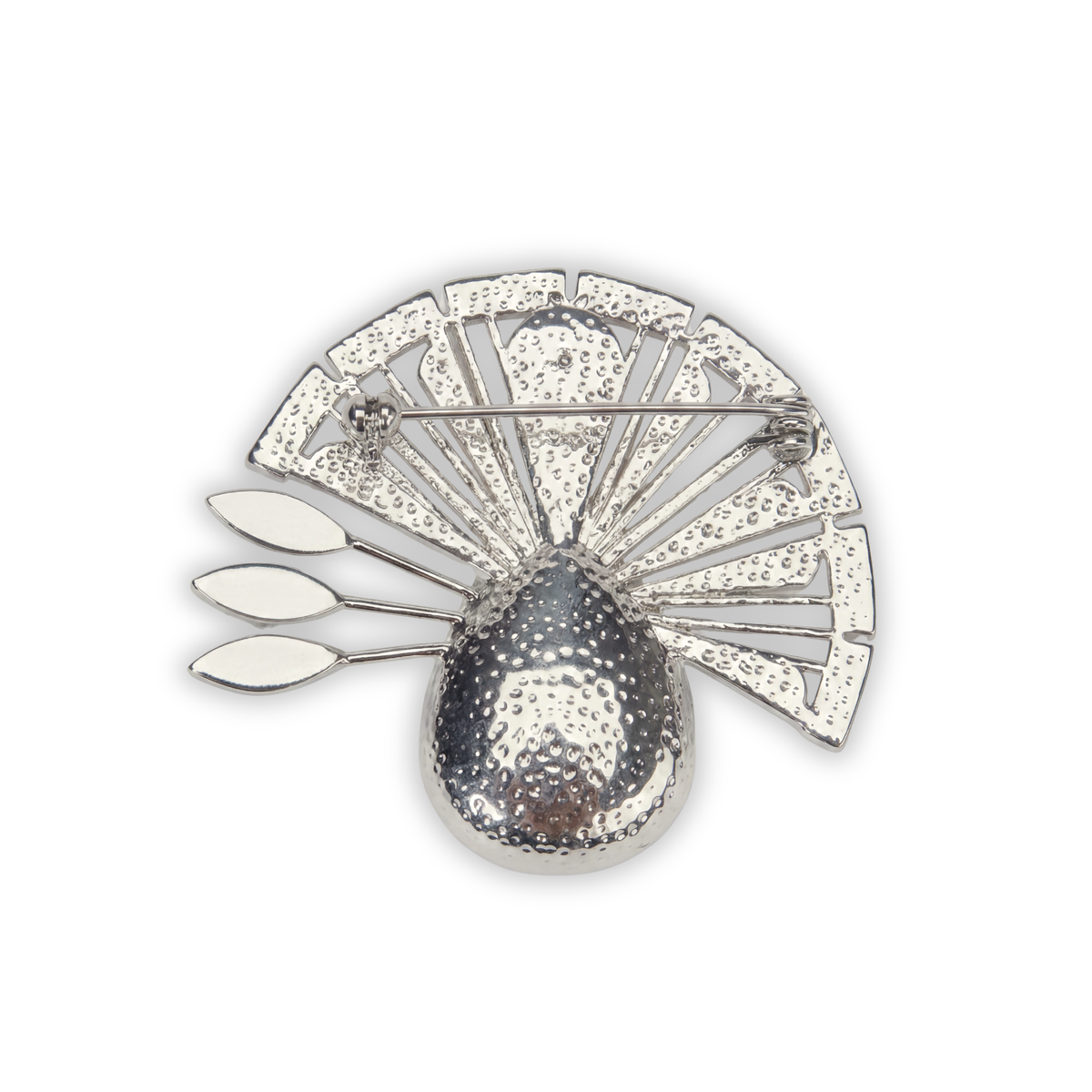 Art Deco Silver Fan Brooch by Lovett and Co.