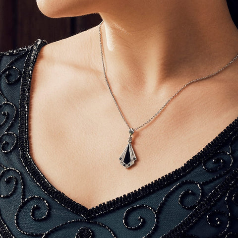 Swarovski tension sale black crystal pendant