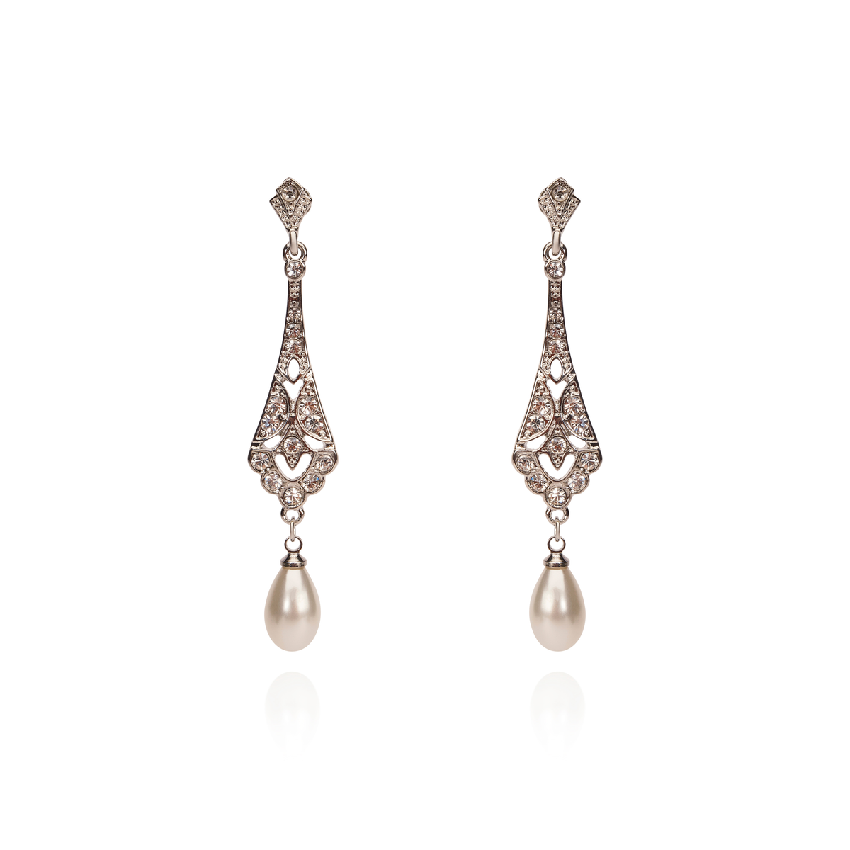 Pearl and diamonte earrings Bridal by Lovett and Co.