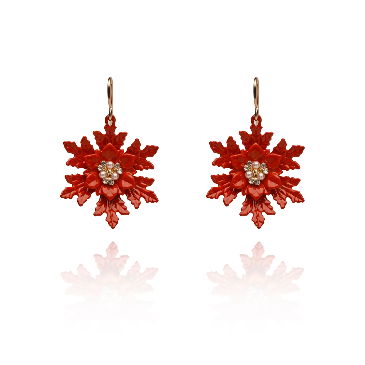 Poinsettia Holiday Earrings by Lovett and Co.