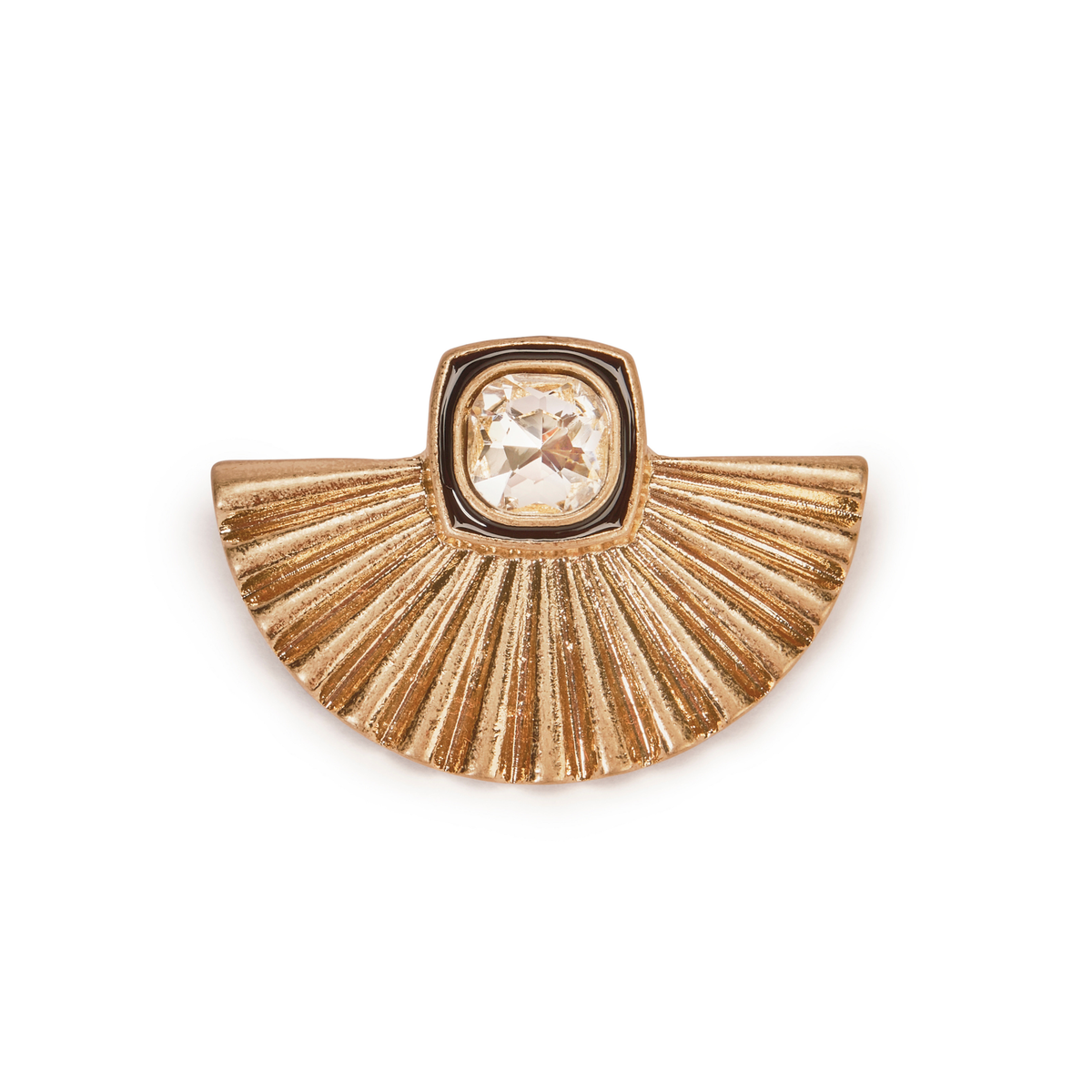 Art Deco Gold Fan Brooch by Lovett and Co.