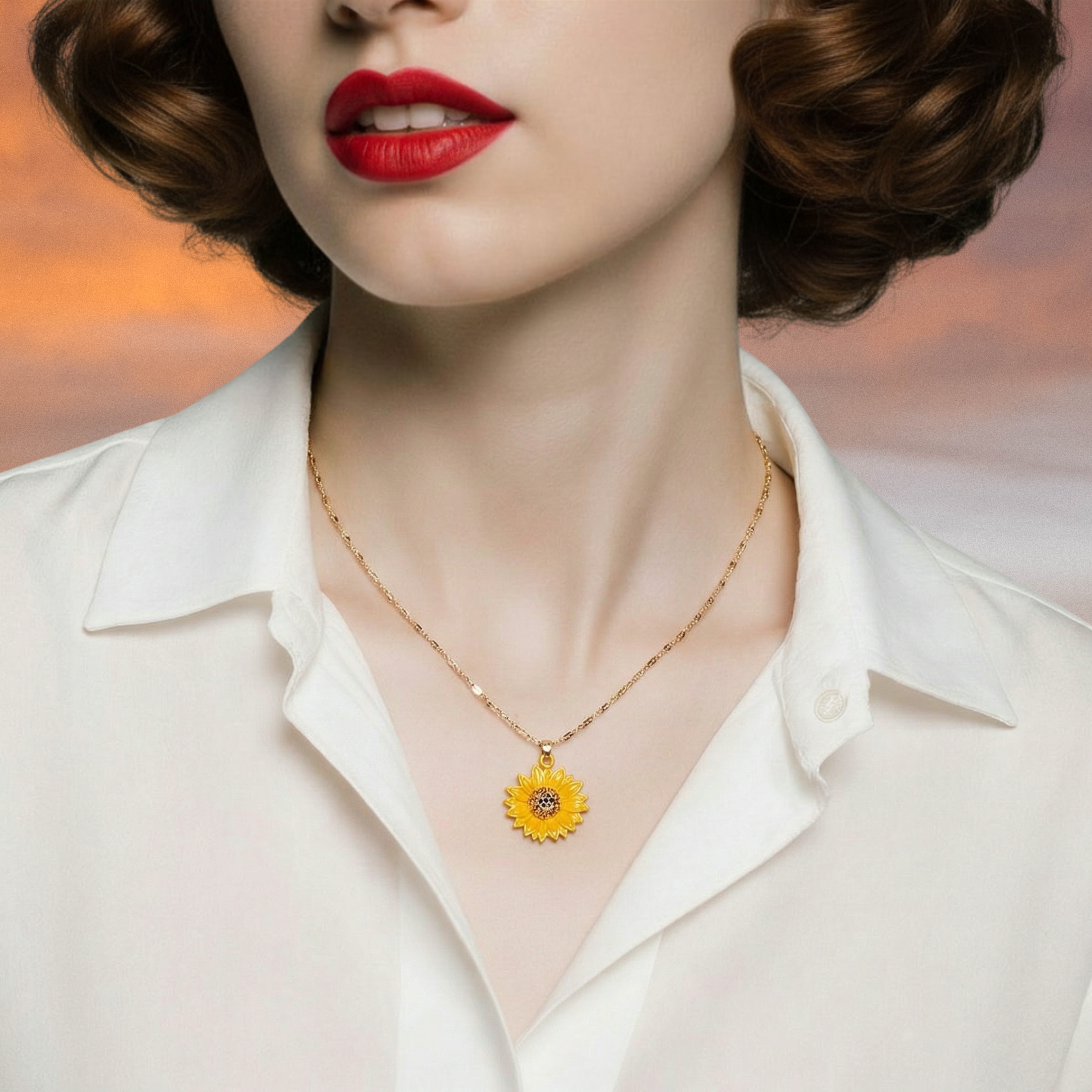 Sunflower Pendant Necklace