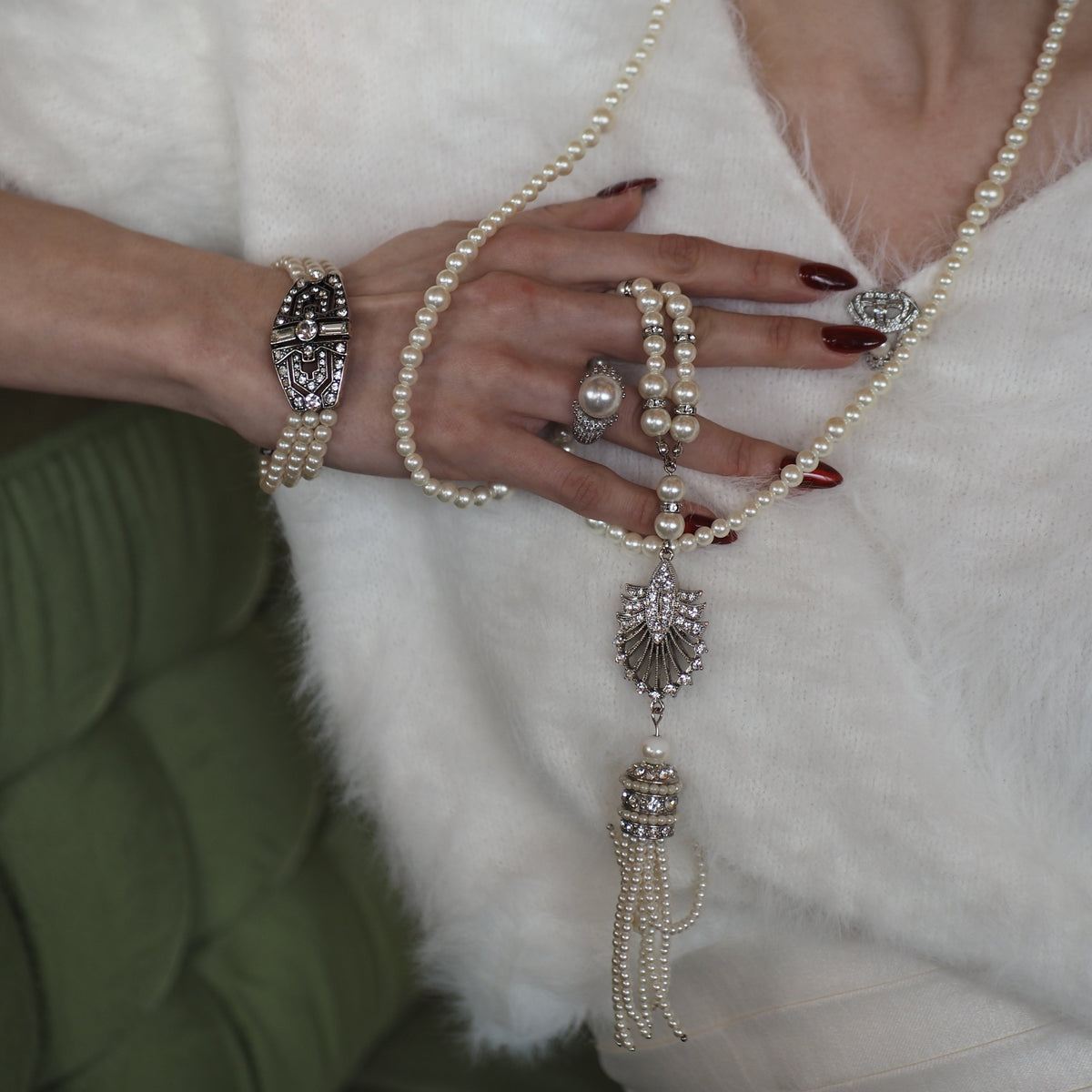 Deco Diamante Pearl Bracelet