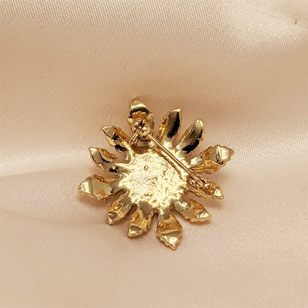 Sunflower 50s brooch : Pearl and Gold