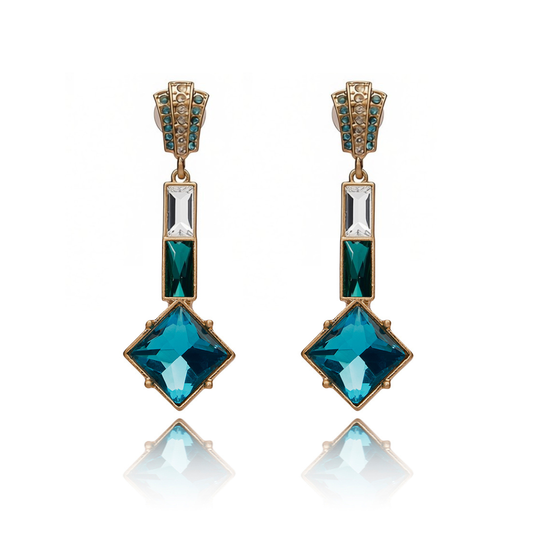 Blue Zircon Party Earrings by Lovett and Co.