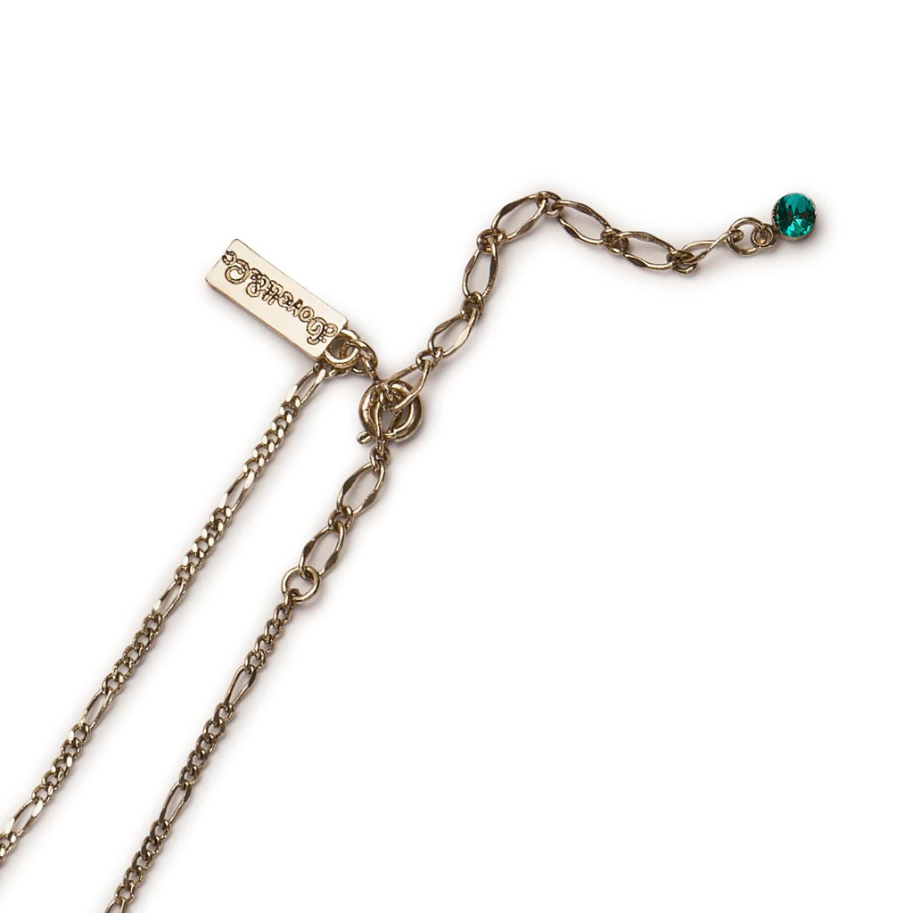 Emerald Green Art Nouveau Necklace: Palm Leaf Pendant