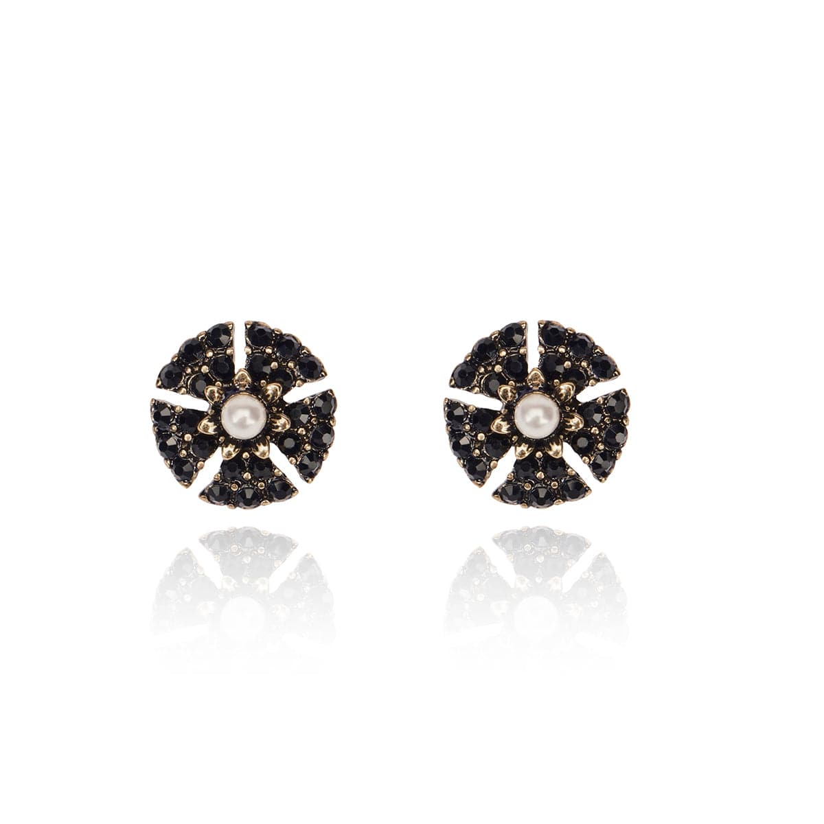 Jet Inspired Miriam Haskell Stud Earrings  Lovett & Co