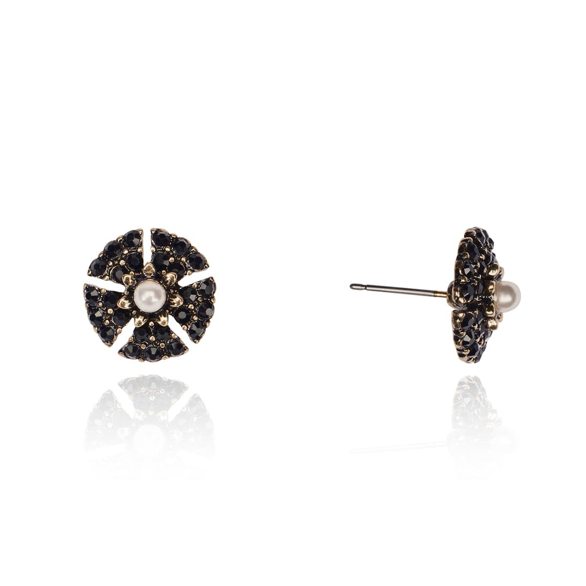 Jet Inspired Miriam Haskell Stud Earrings  Lovett & Co