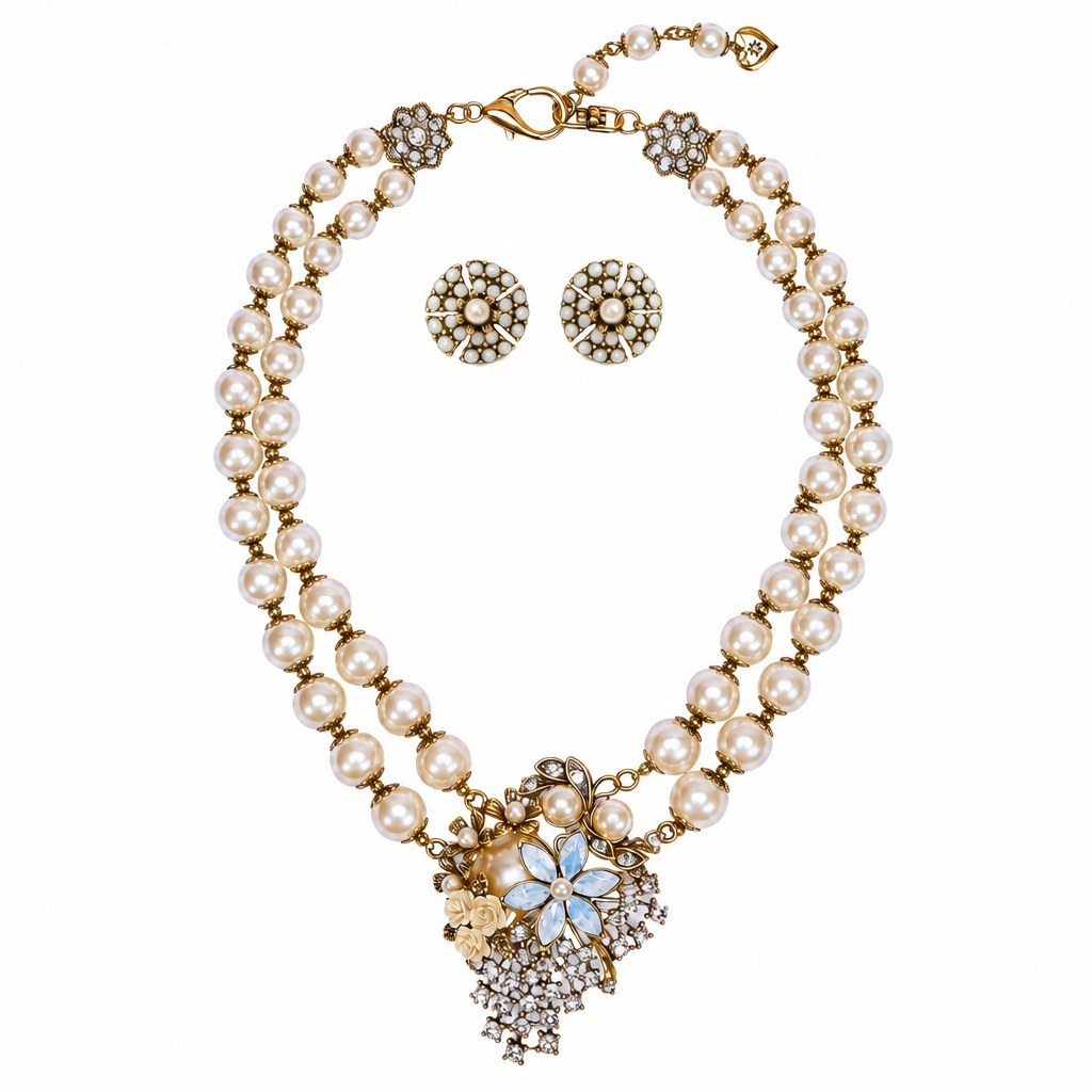 Necklace and earrings without bracelet