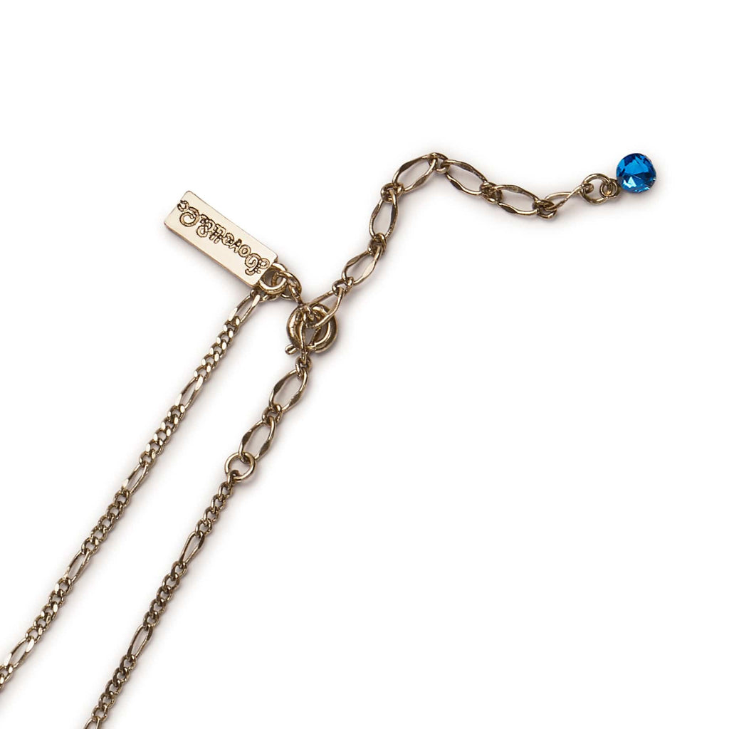 Sapphire Art Nouveau Necklace: Palm Leaf Pendant