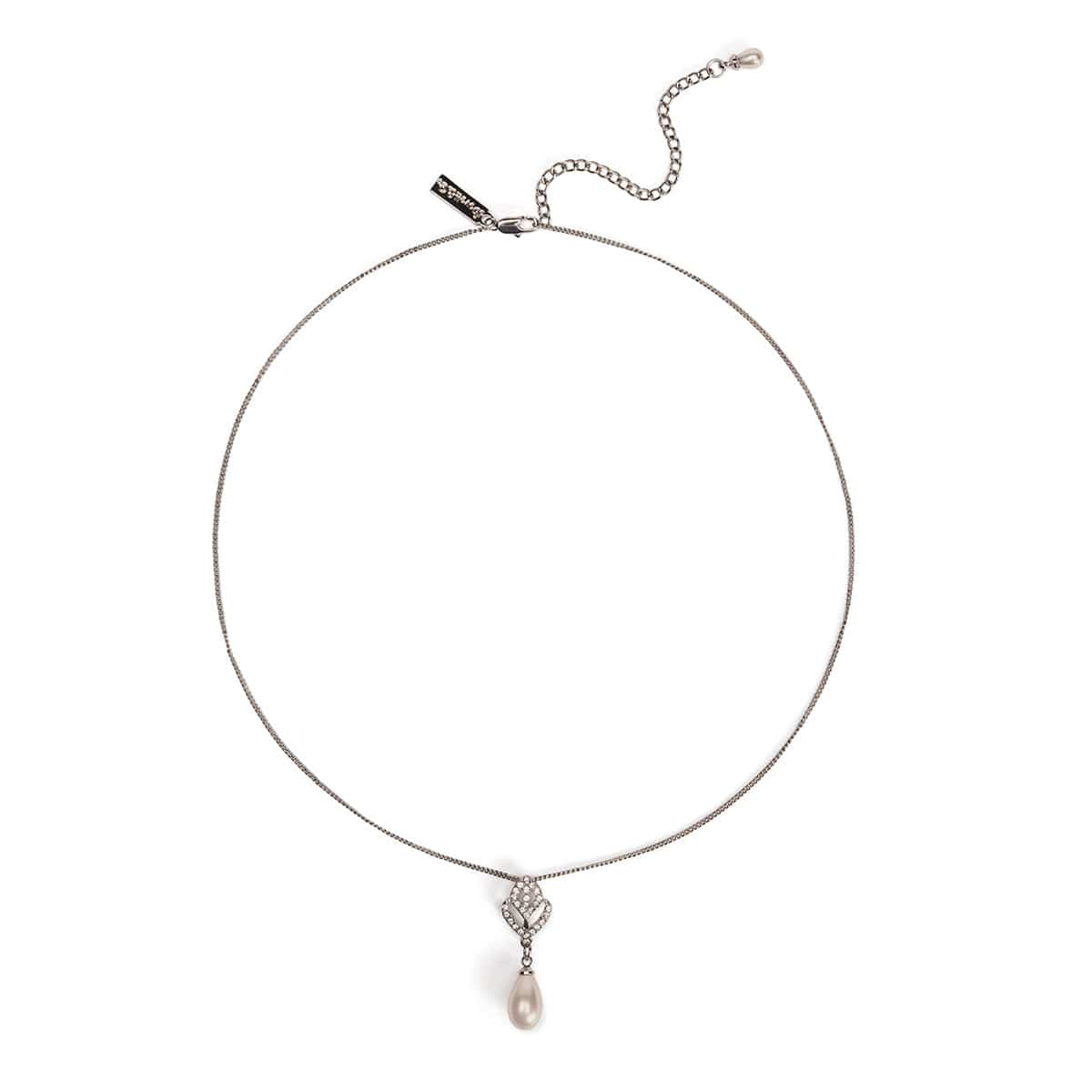 Diamante & Pearl Tulip Pendant Necklace  Lovett & Co