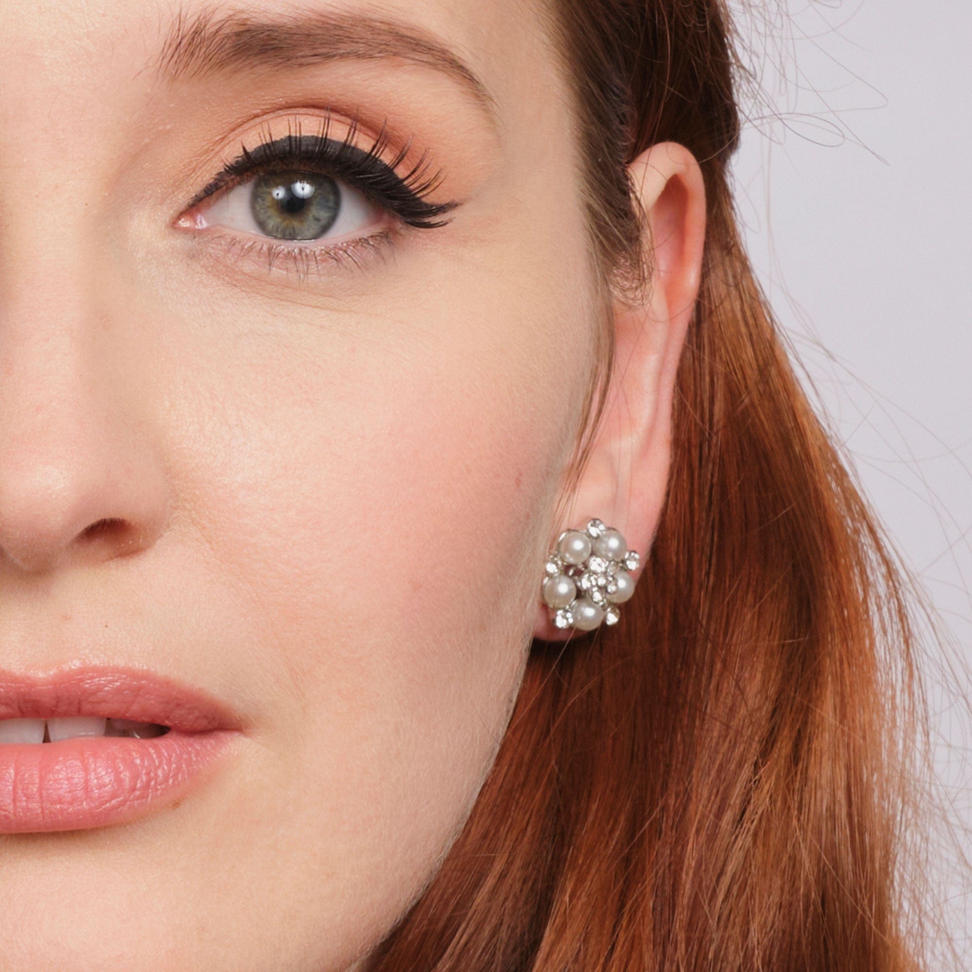 Audrey Hepburn Pearl & Diamante Studs  Lovett & Co