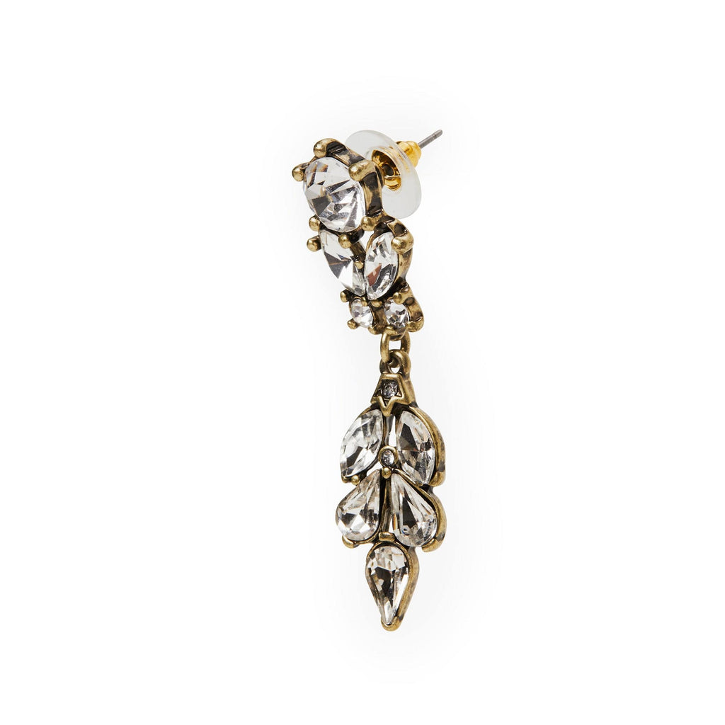 Antique Vintage Earrings: Diamante Drop Earrings