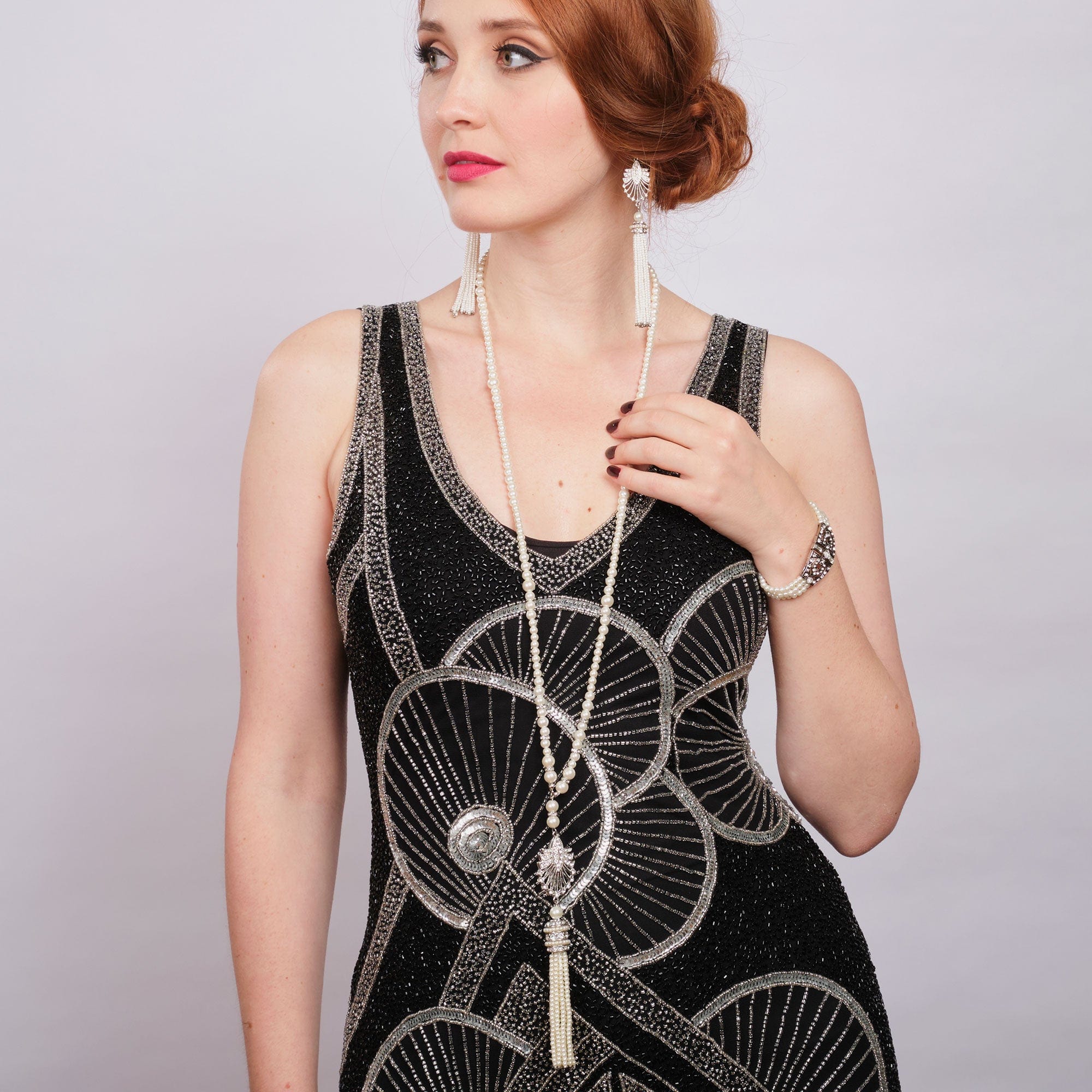 Art deco long tassel necklace  Lovett & Co