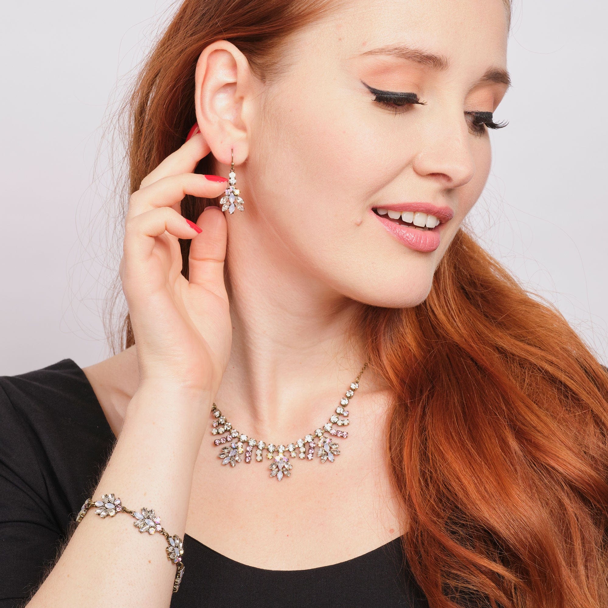 Vintage inspired 1950s Leaf Stone Necklace by lovett & Co
