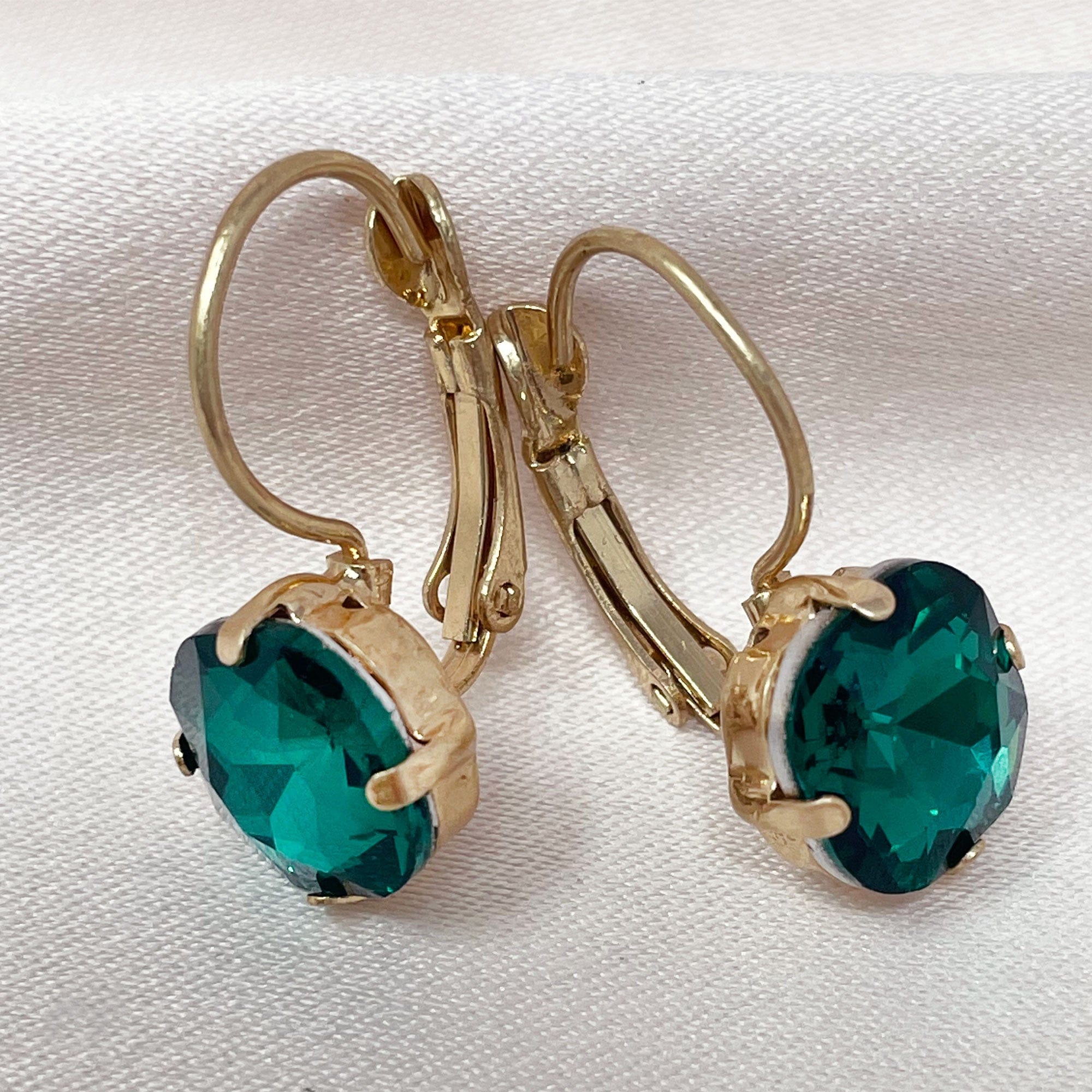 Cushion Cut Emerald Drop Earrings  Lovett & Co