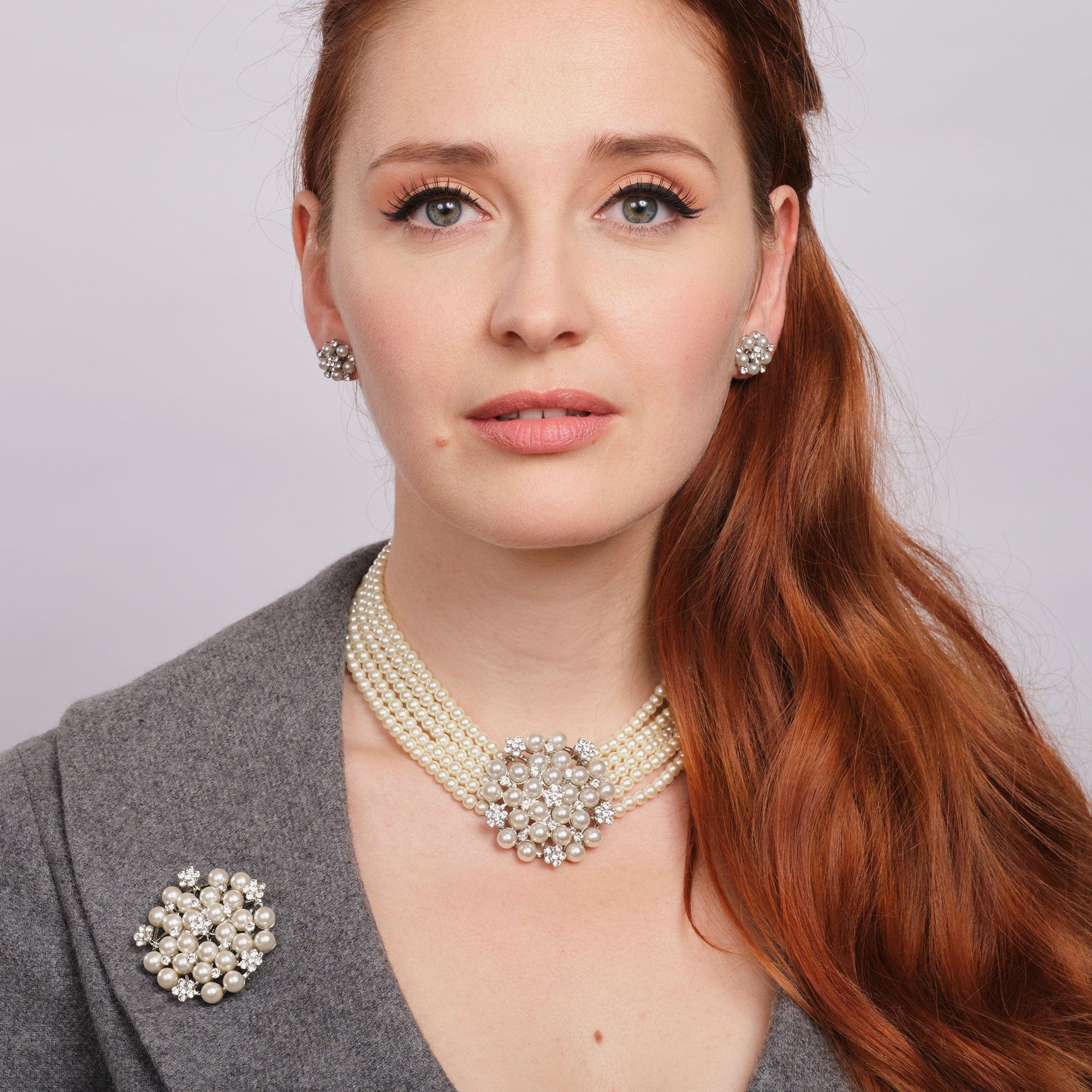 Audrey Hepburn Stud Pearl Earring and Necklace Sets  Lovett & Co