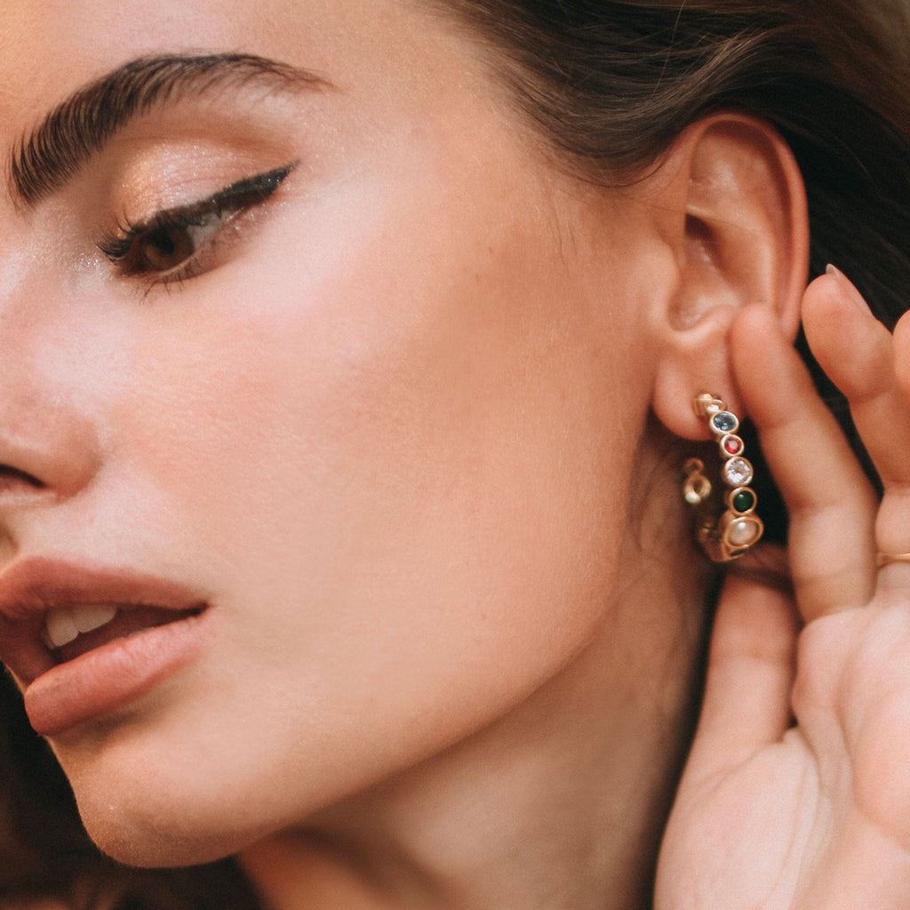 Cordelia Swarovski ®️ Crystal Jewel Hoop Earrings