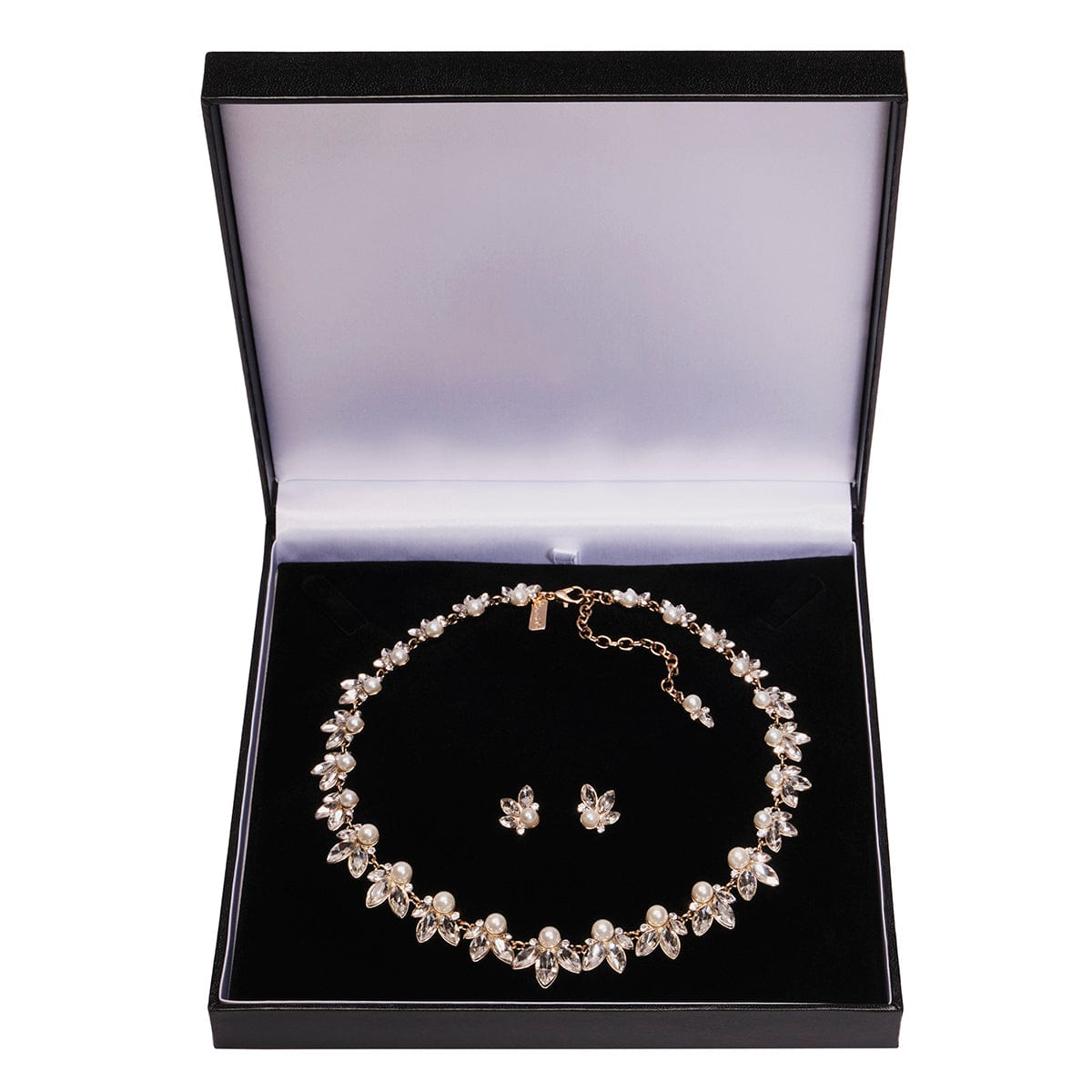 Leaf & Pearl Crystal Necklace  Lovett & Co