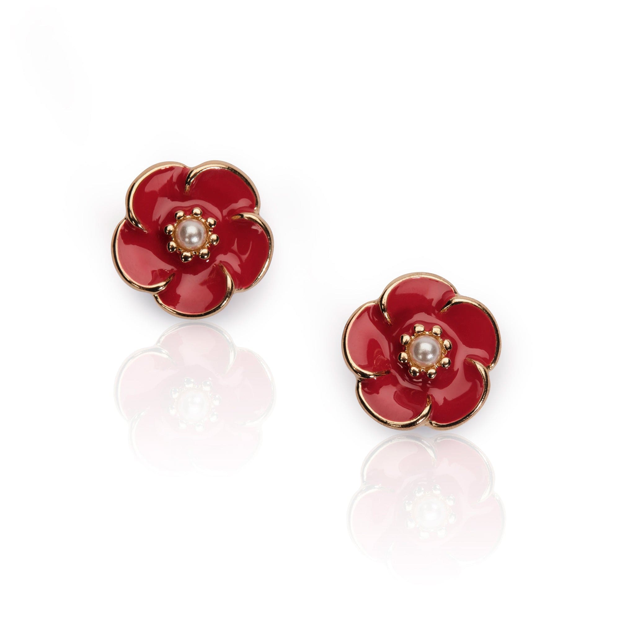 Vintage Red Rose Studs Lovett & Co