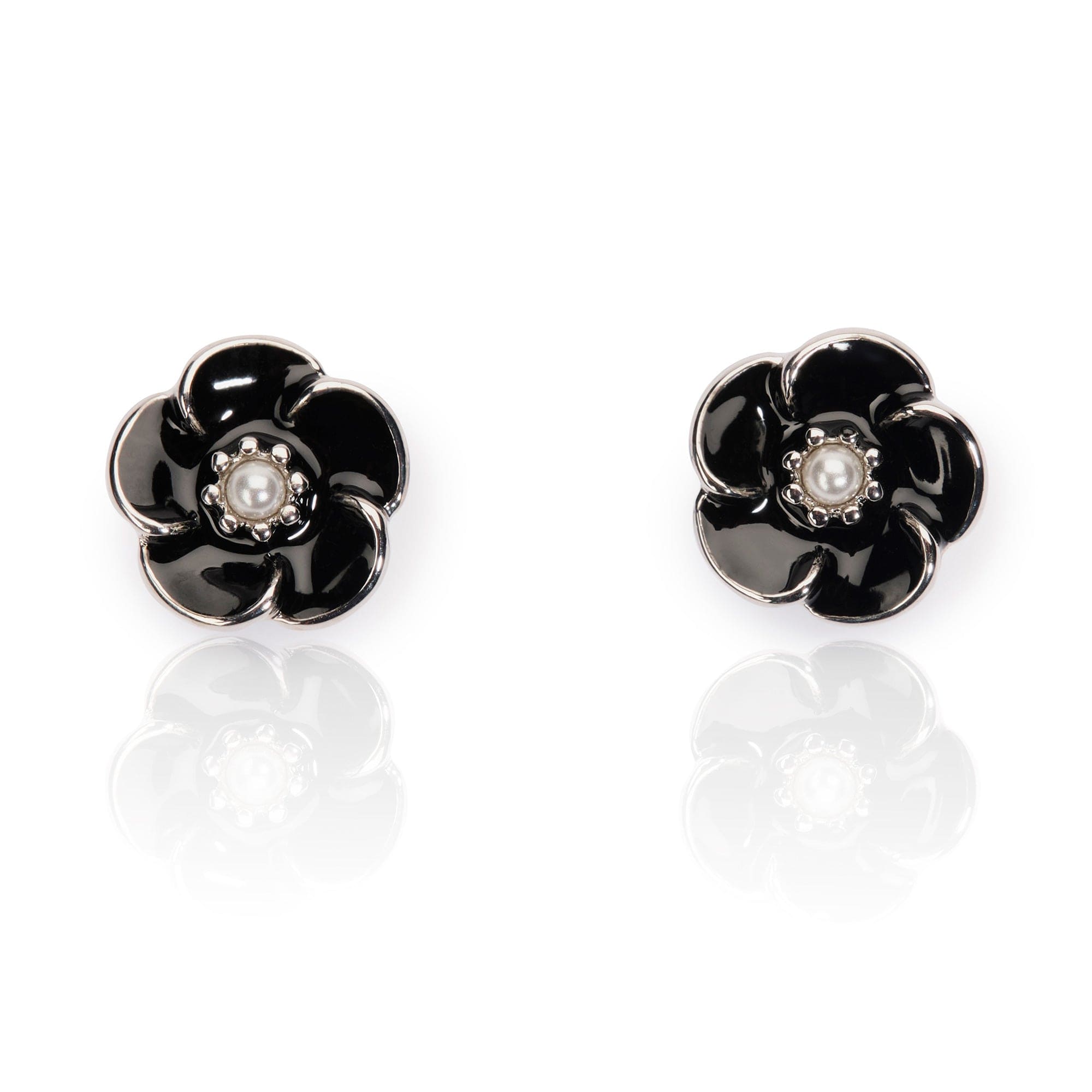 Vintage Black Rose Studs  Lovett & Co
