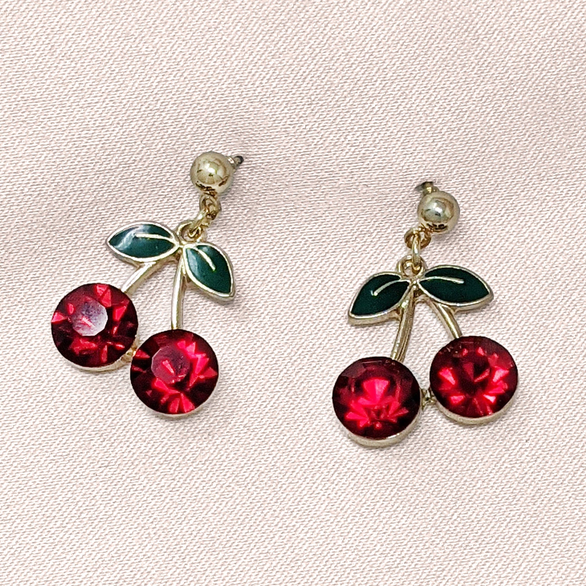 Cherry crystal earrings  Lovett & Co