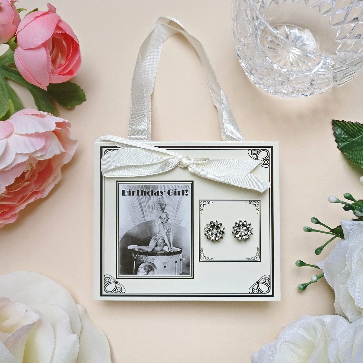 Birthday Gift Card with Diamante Earring  Birthday Gift Cards with Diamante Earrings