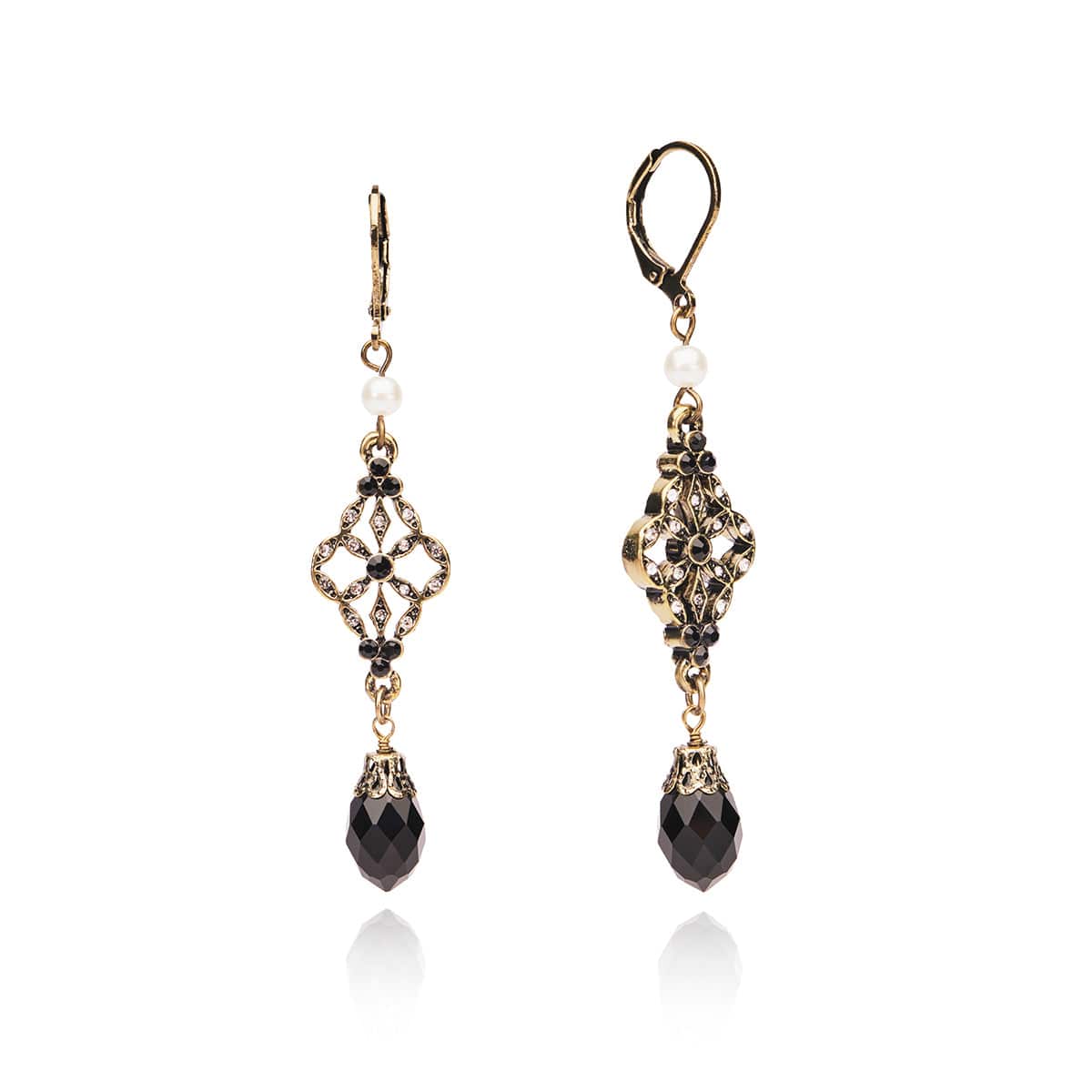 Antique-Victoriana-Filigree-Crystal-Drop-Earring