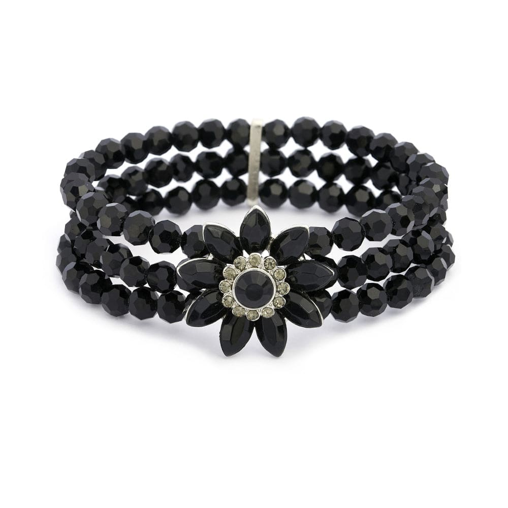 Audrey Jet Flower Bracelet